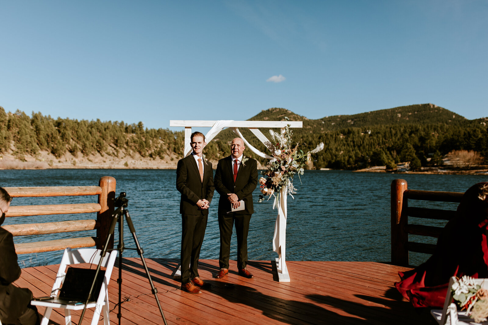 Evergreen lake house wedding