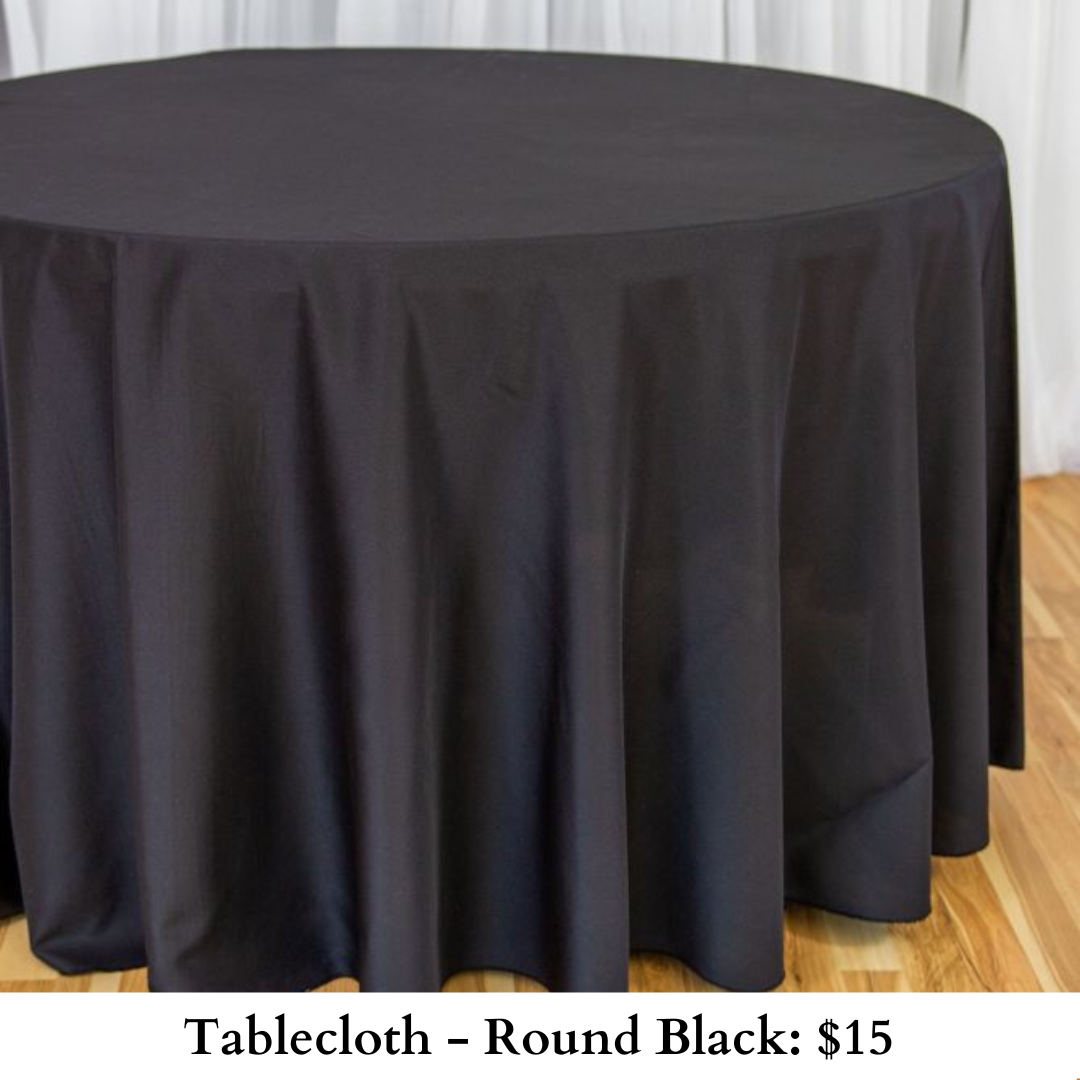 Tablecloth-Round Black-395