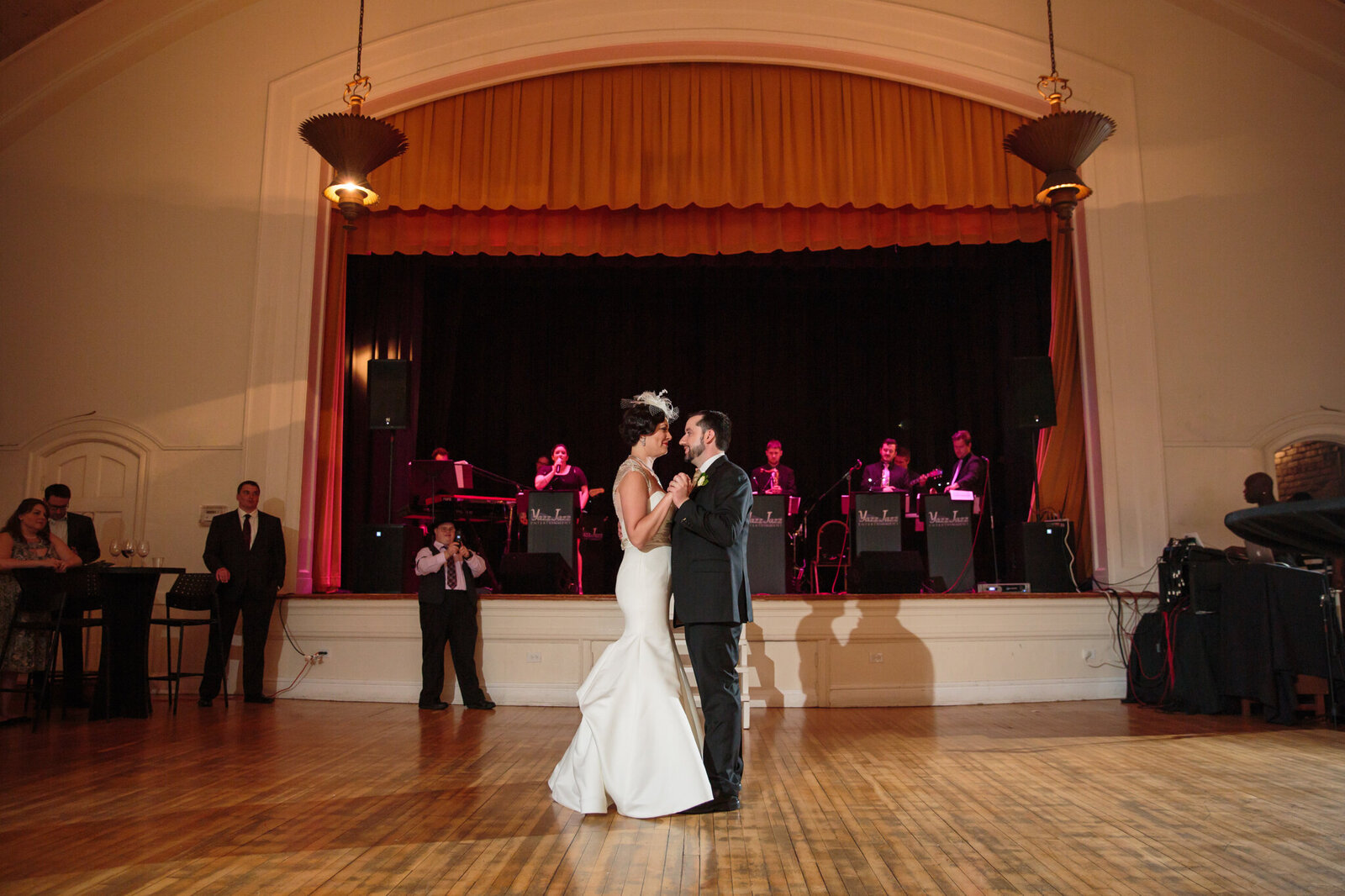 Bride and groom have their first dance as a married couple