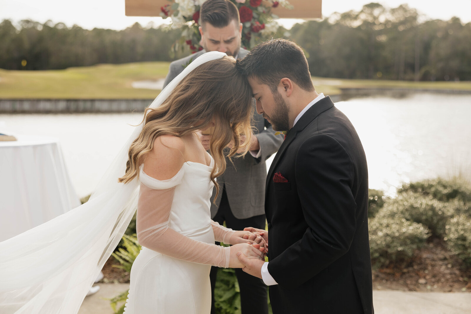 Veil kiss bride groom black and white orlando wedding photographer