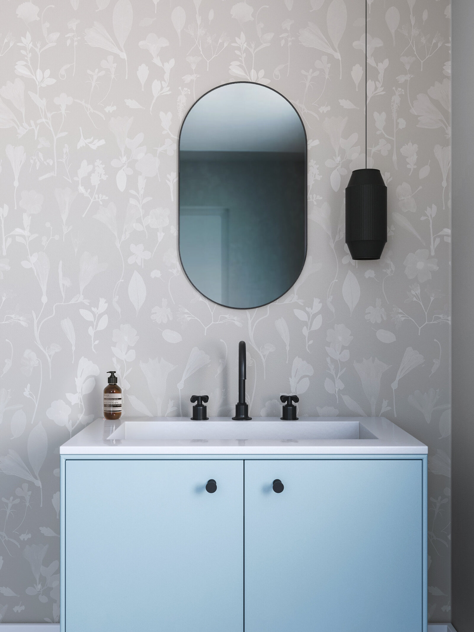 Surface Pattern Design and Art Licensing by Lucia Pador - Botanic Bloom for drop it Modern - BOTANIC BLOOM© _ GREY_2