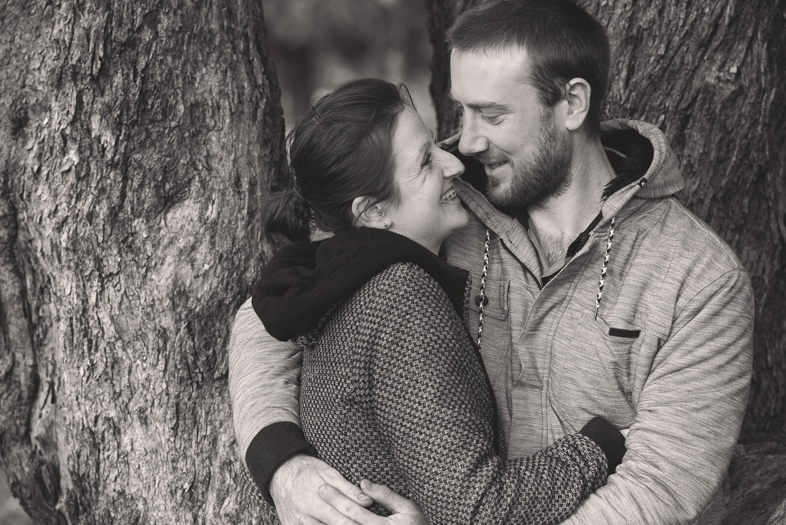Couple hugging