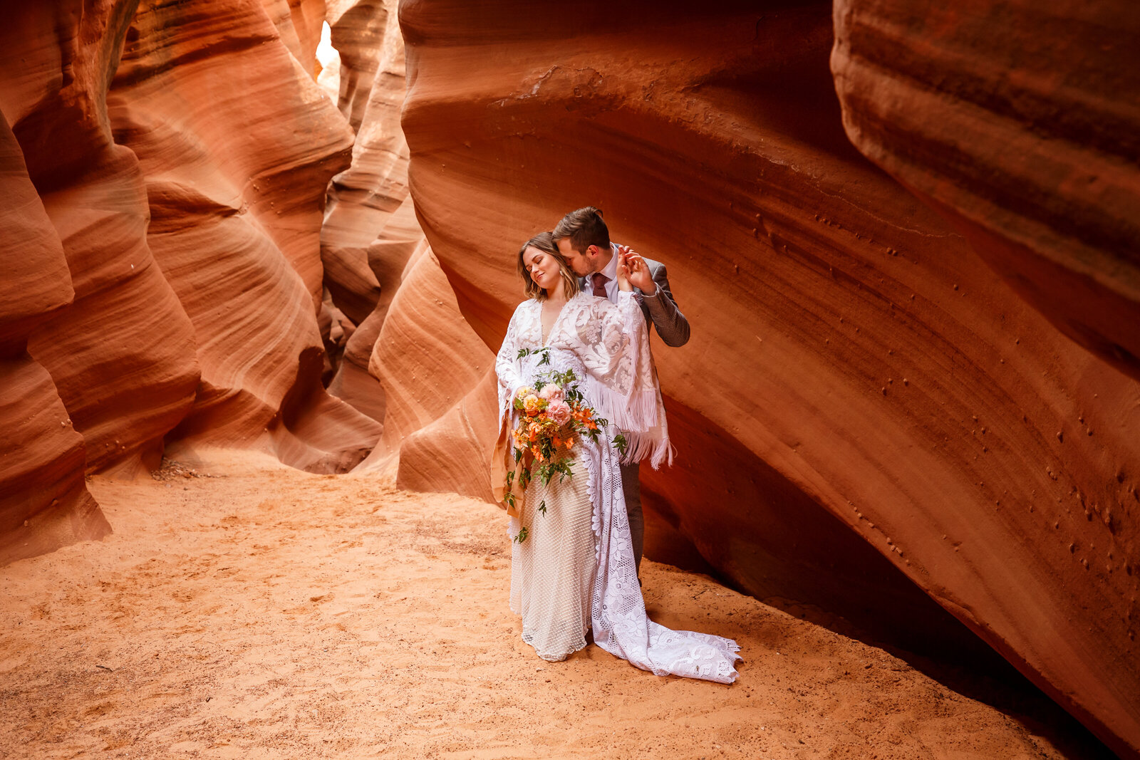 this couple got married in a slot canyon in page az