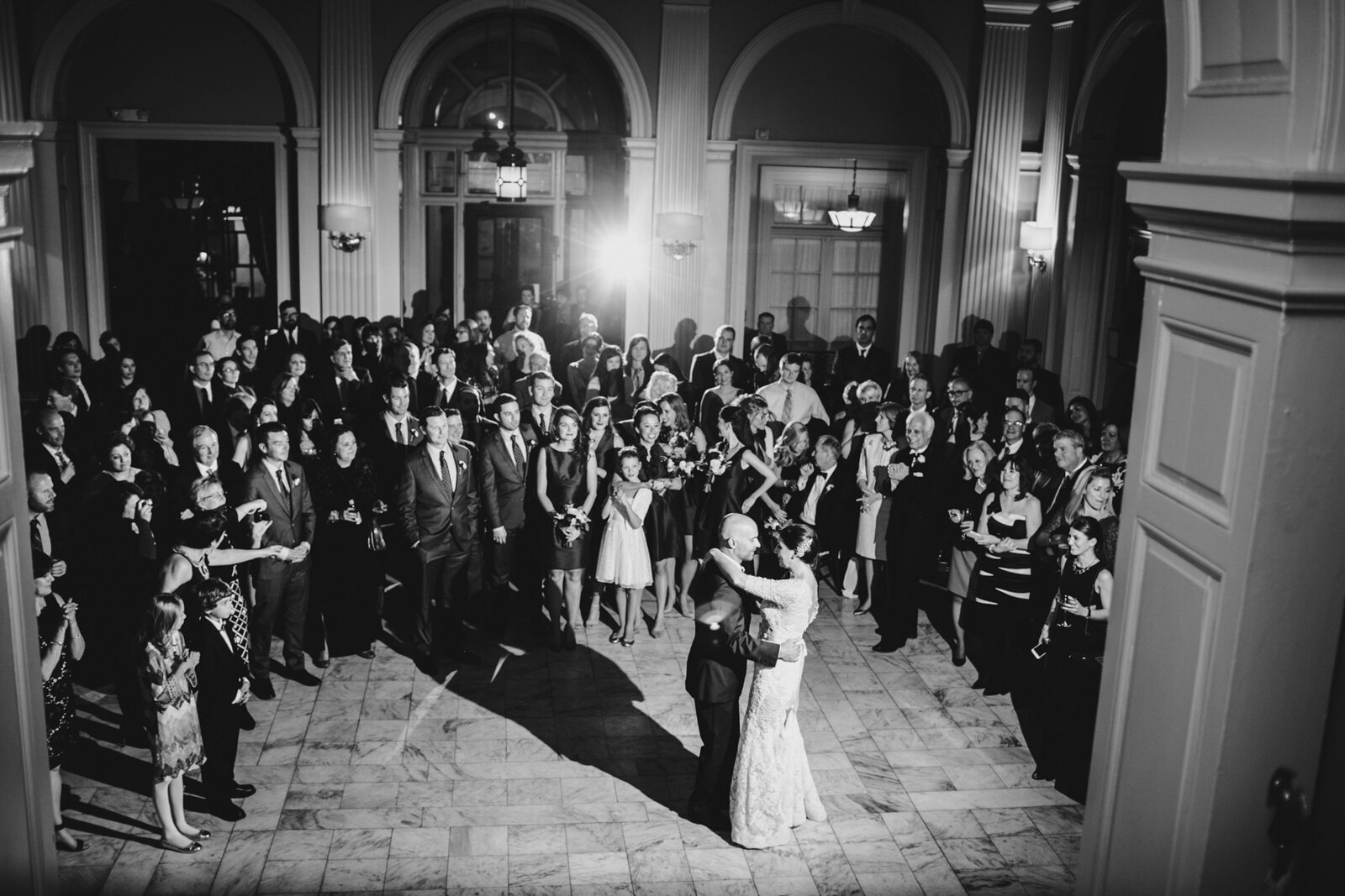 bride and groom first dance