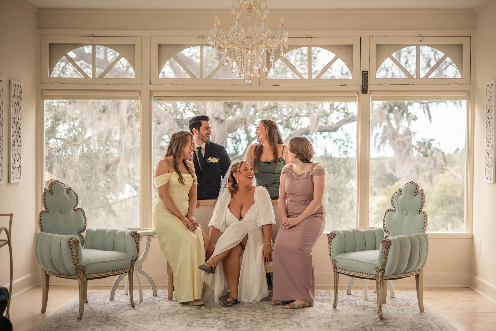 bridal party in panaramic suite