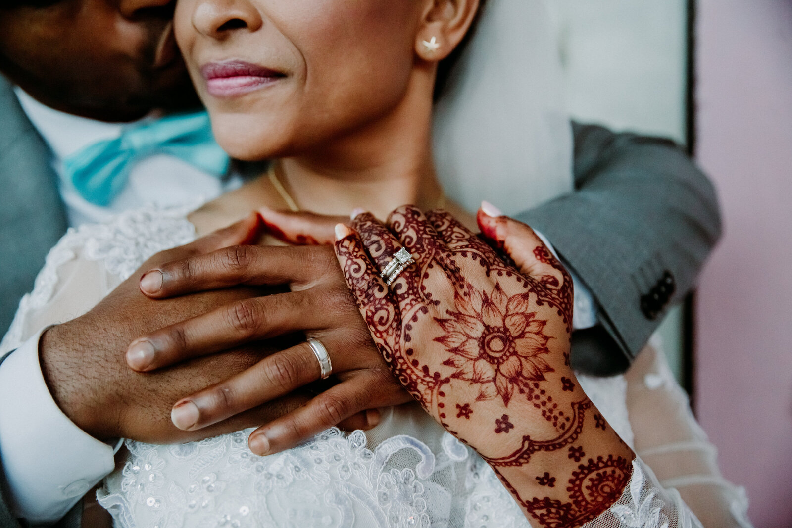 henna on the hand of an  Indian bride