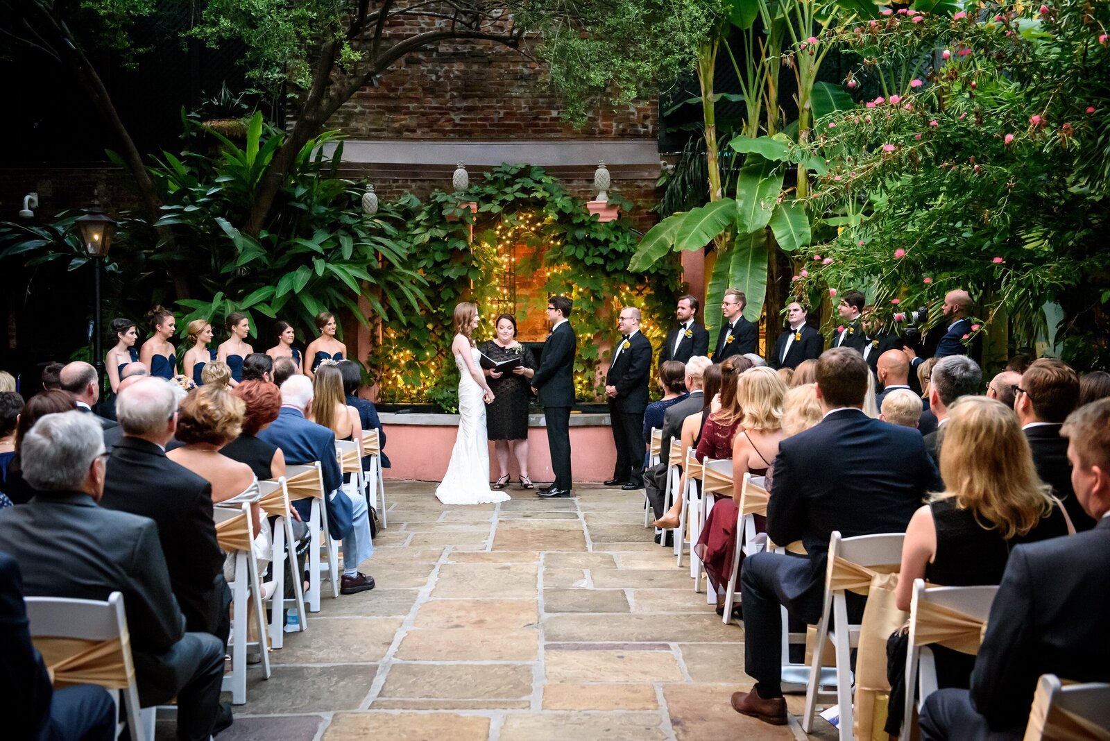 Wedding ceremony at Brennan's in the French Quarter