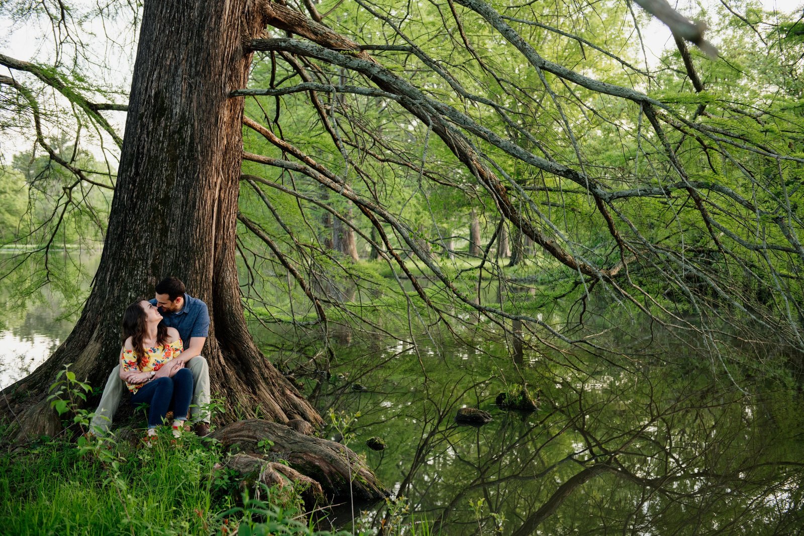 couple posing during engagement photos