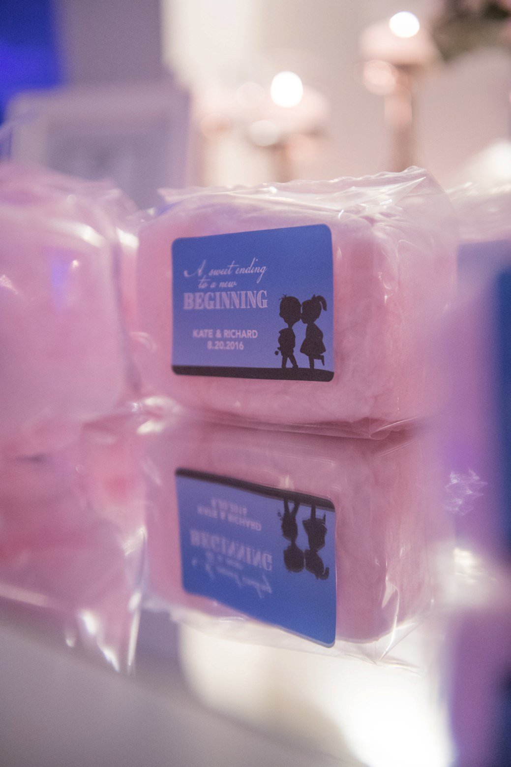 Cotton candy wedding favors