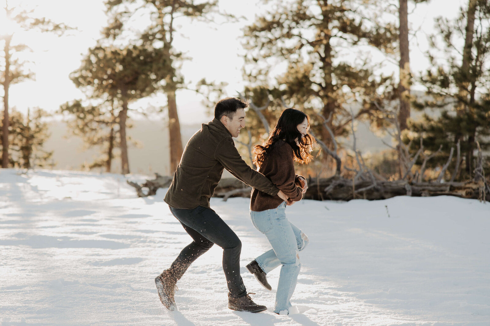 winter engagement session