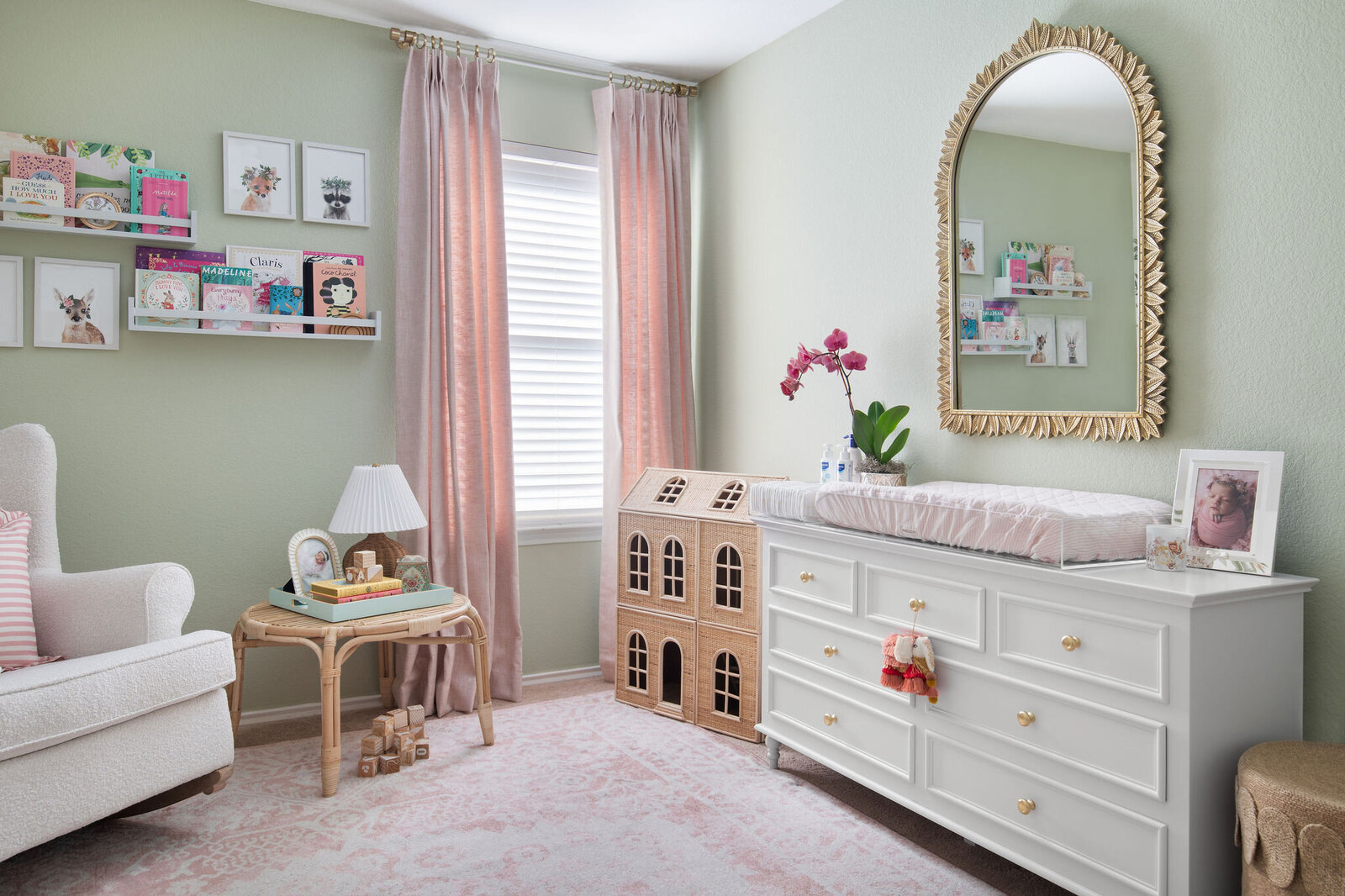 Nuela Designs_Interior Design Pink and Sage Nursery
