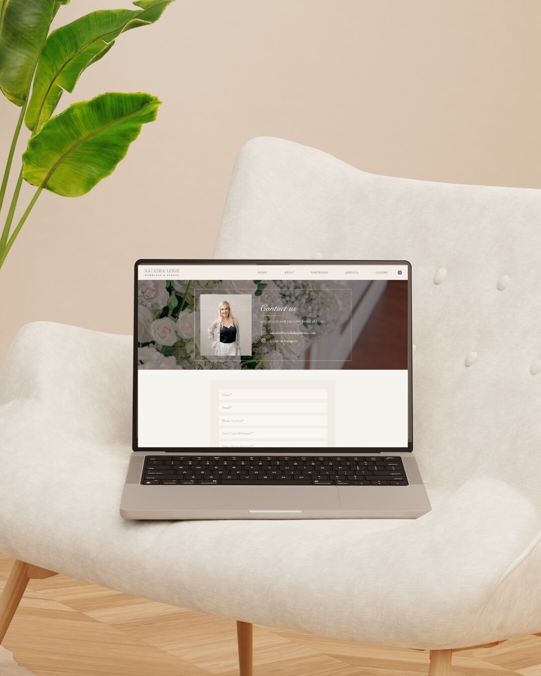 custom Showit website design for Natasha Leigh Events, a wedding planner in Austin and New Orleans