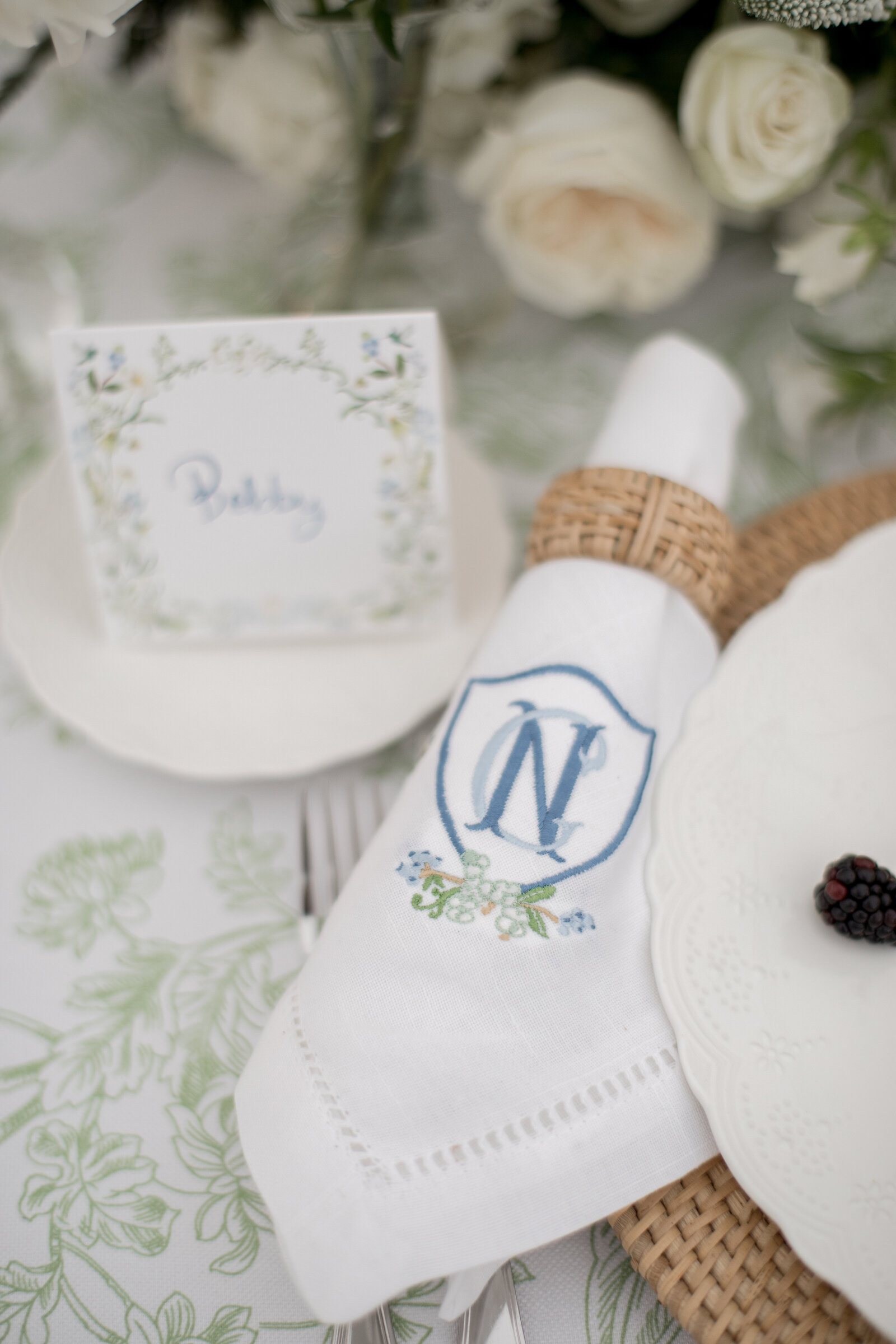 Immersive and Luxury Private Estate and Tented Wedding with Blue, Green and White Color Palette-25