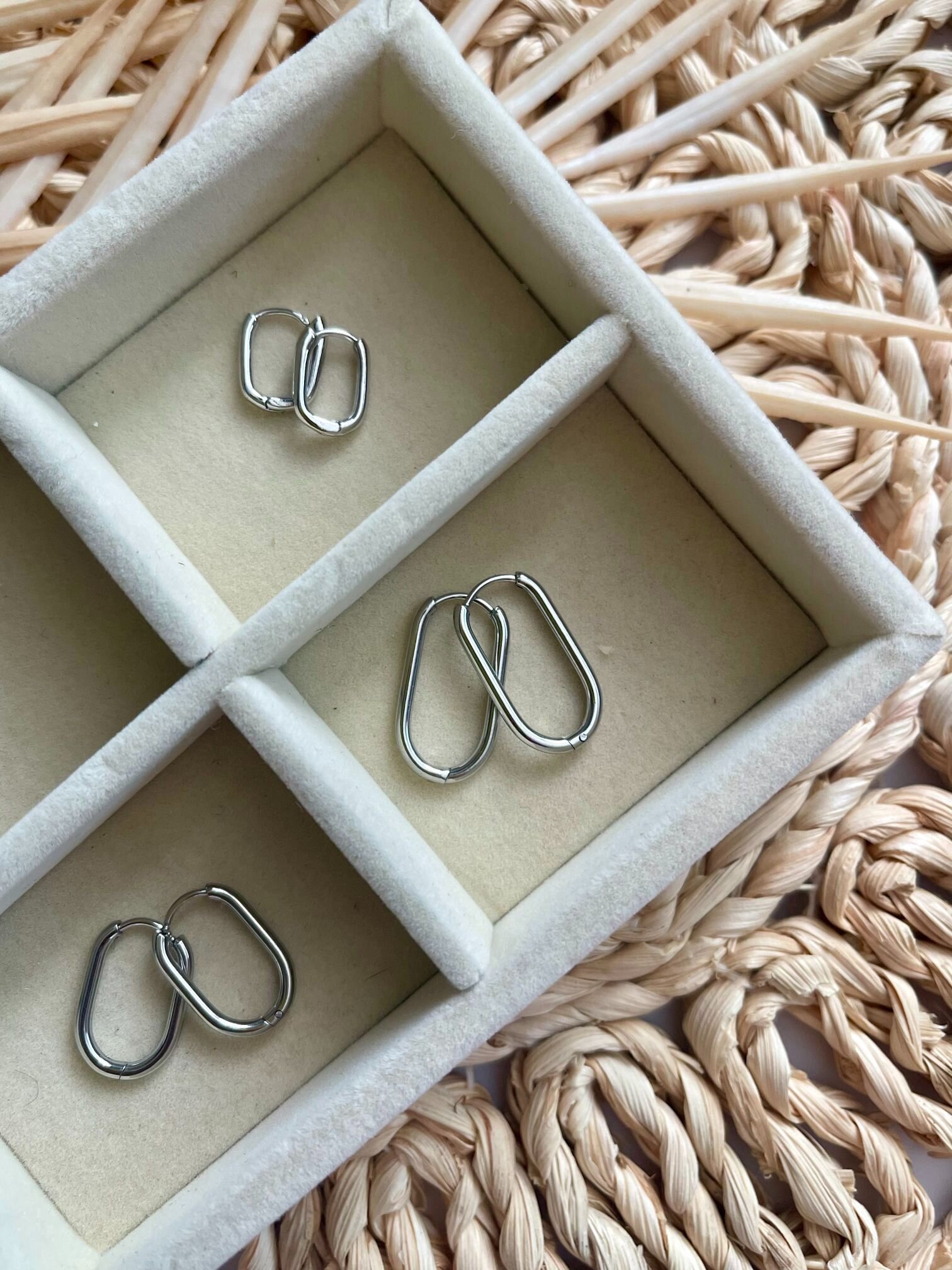 The Project Sterling Silver Minimalist Oval Hoops