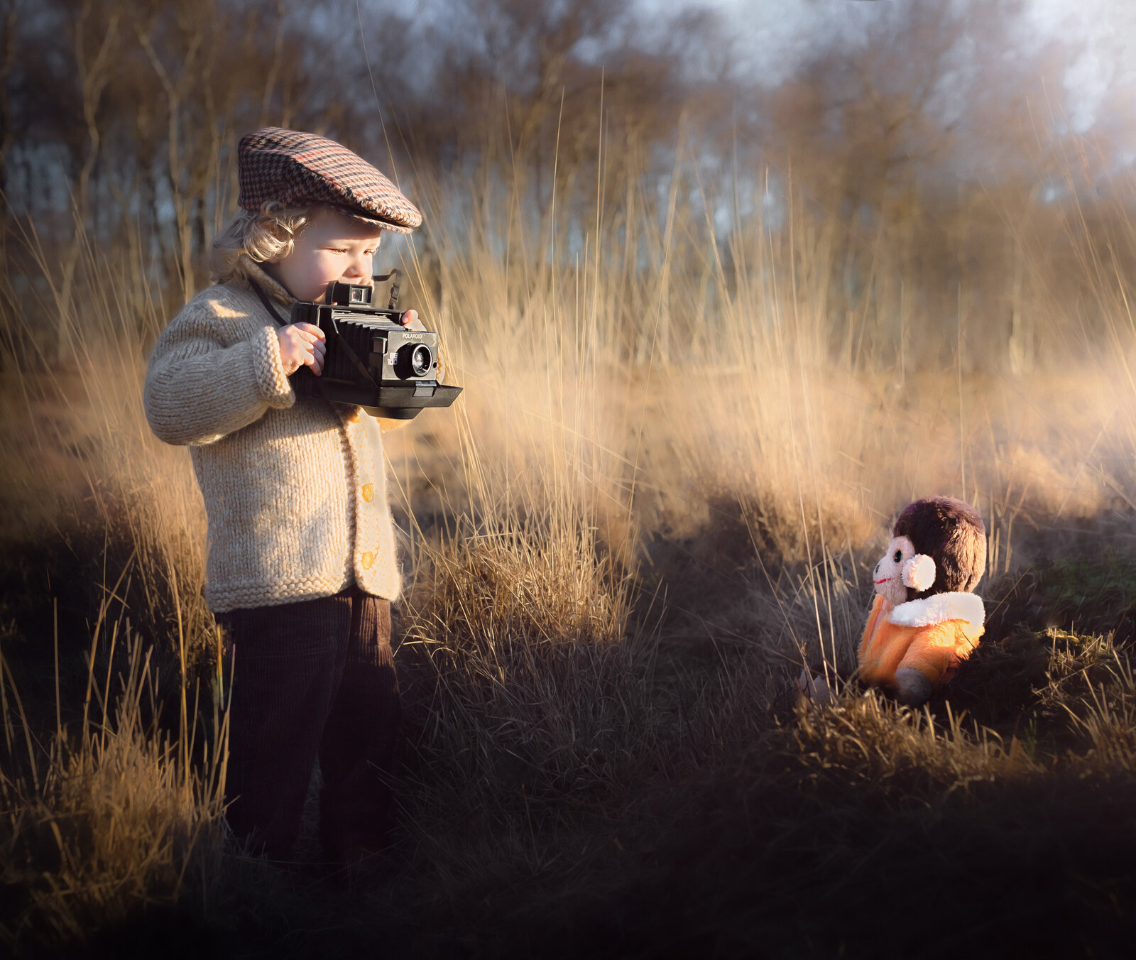 Vintage camera kind fotoshoot