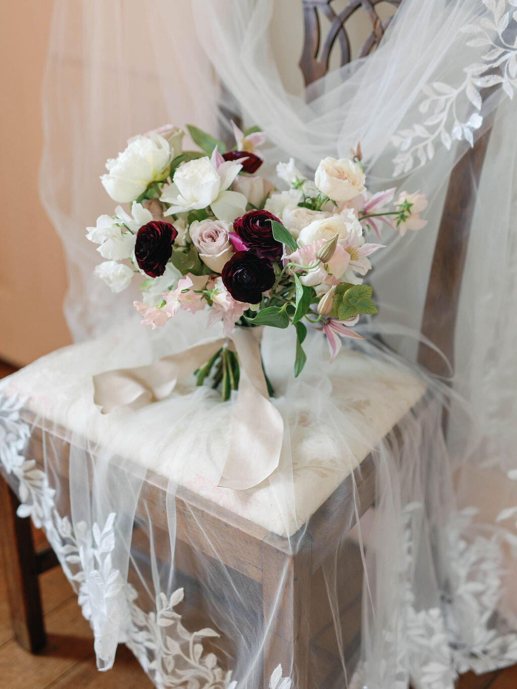 94_Kate Campbell Floral Whitehall Manor tented Winter wedding by Anna and Mateo photo Getting Ready