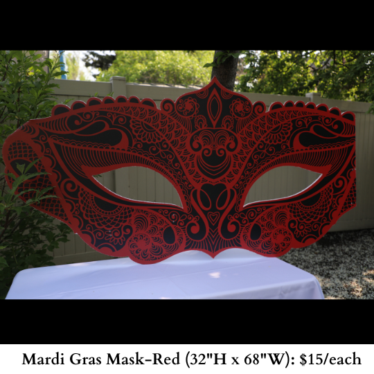 Mardi Gras Mask-Red-626