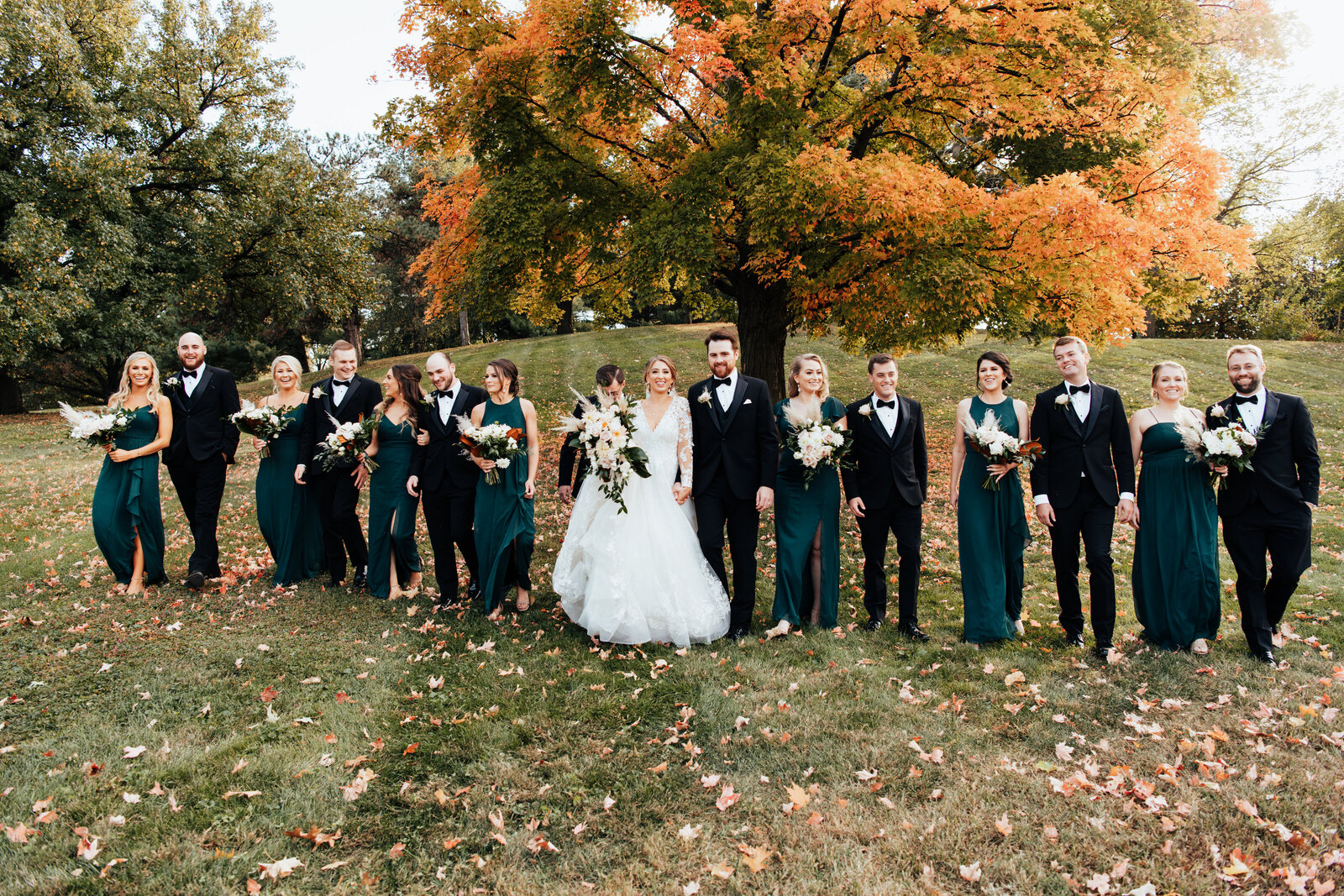 wedding ceremony photos with bridal party in Chicago