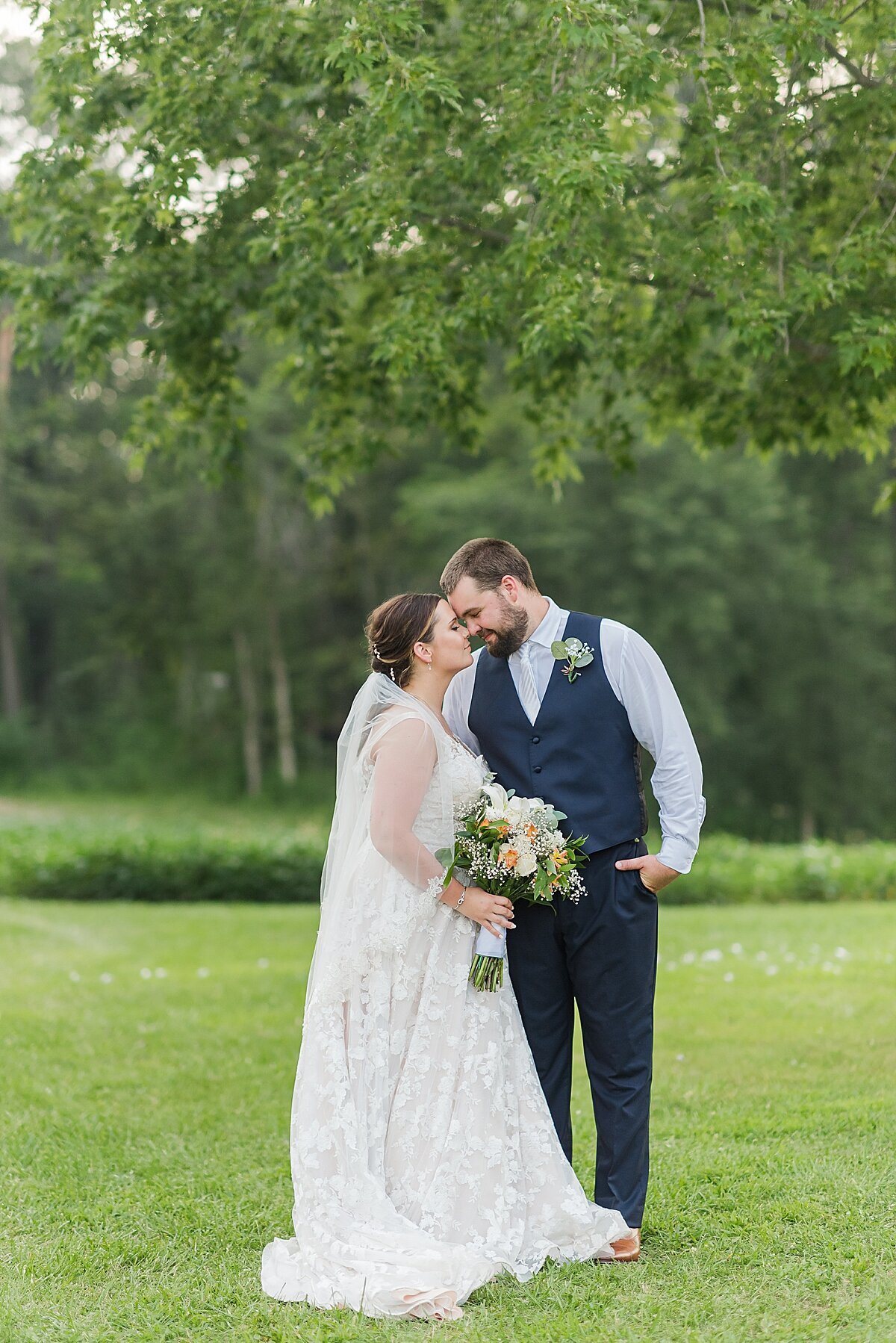 Navy & Rose Summer Backyard Wedding | Danvers, IL_0032
