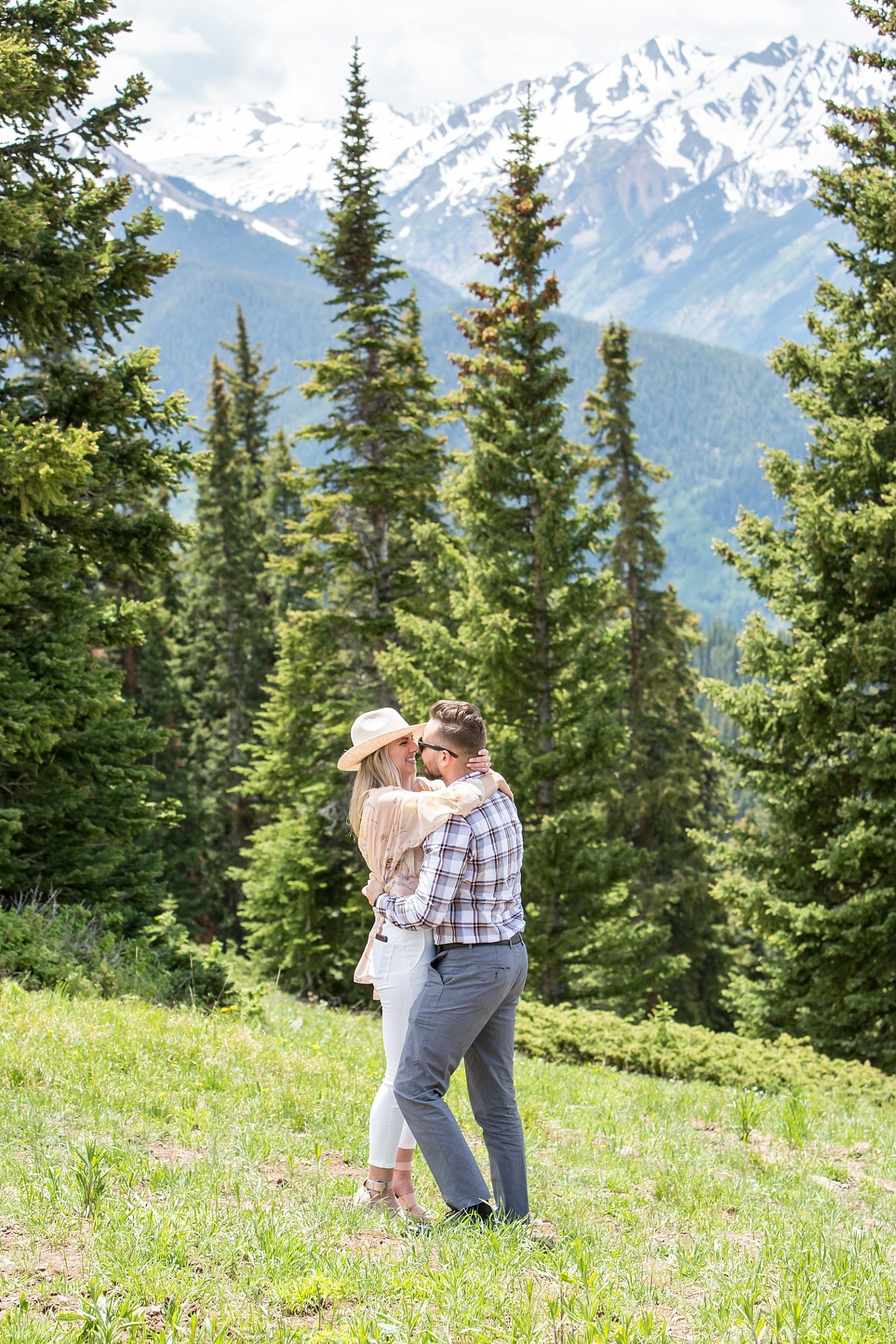 Colorado proposal photographer in Aspen on the top of Aspen Mountain
