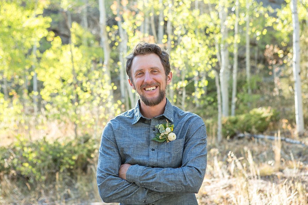 groom portrait in fall colors Jamestown, CO