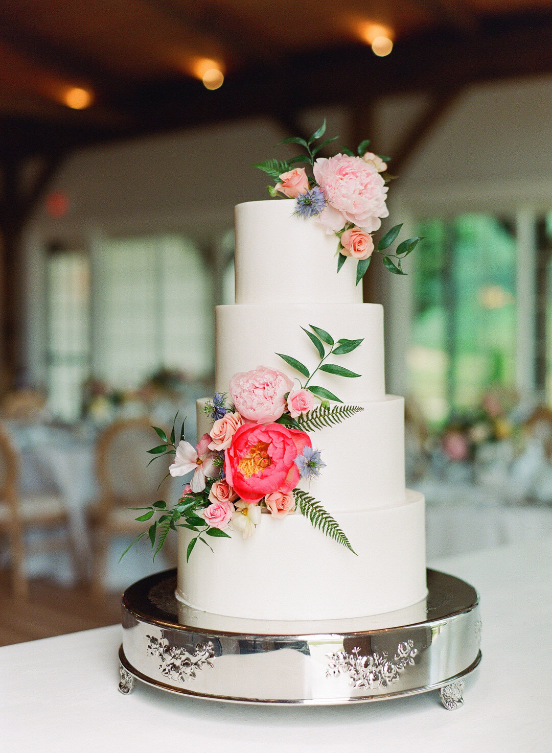 Wedding cake with flowers