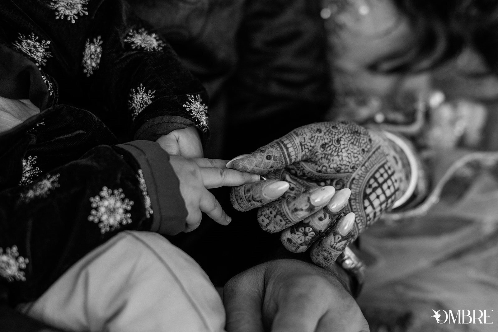 AESTHETIC WEDDING DETAIL OF BRIDE SHOT BY OMBRE