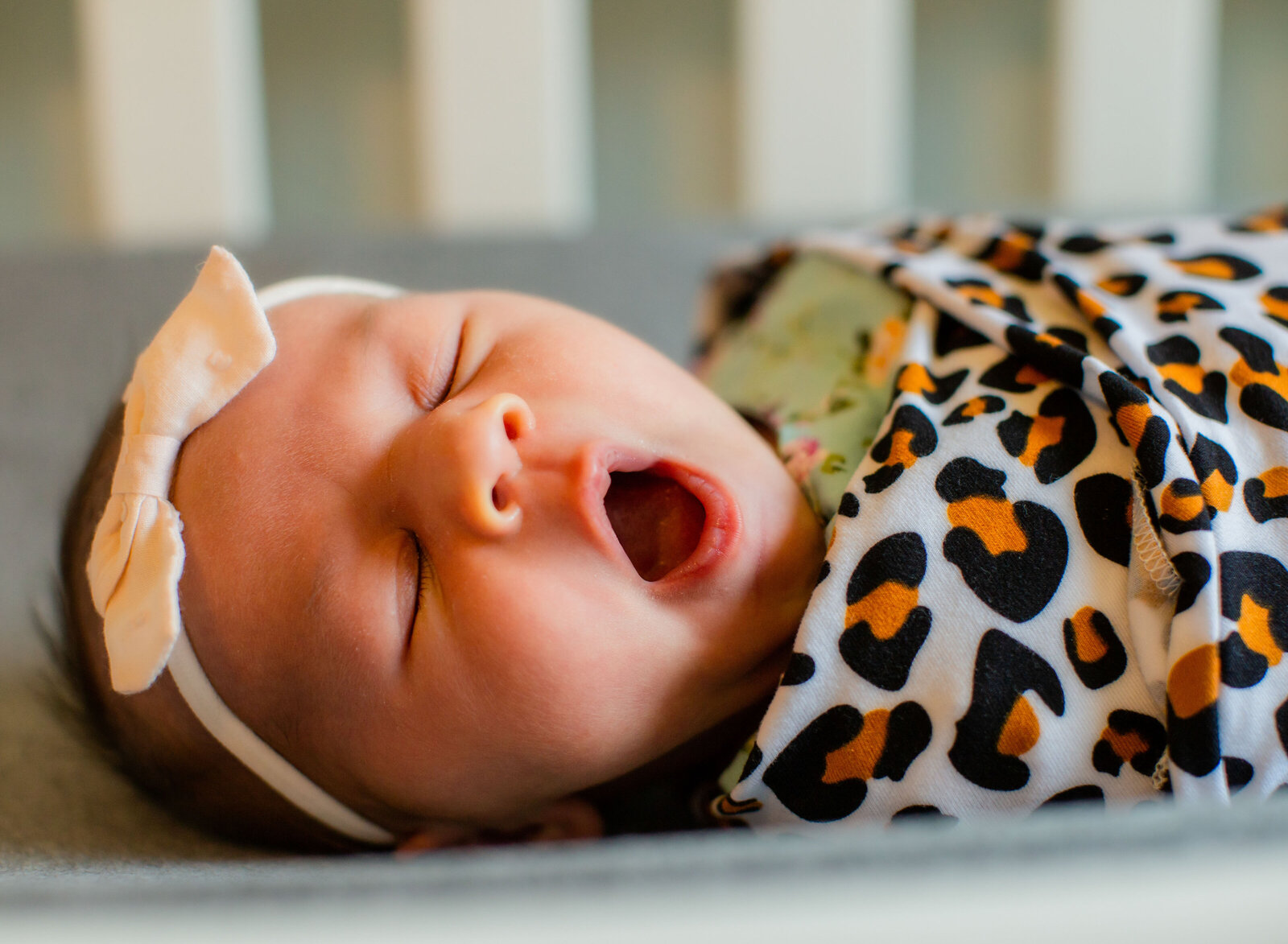 newborn yawning