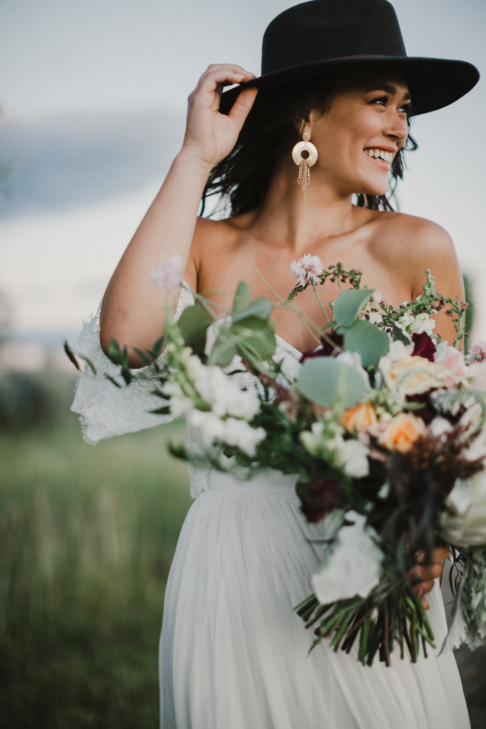 Indie styled wedding shoot in collaboration with Montana's Velvet Bride bridal boutique.