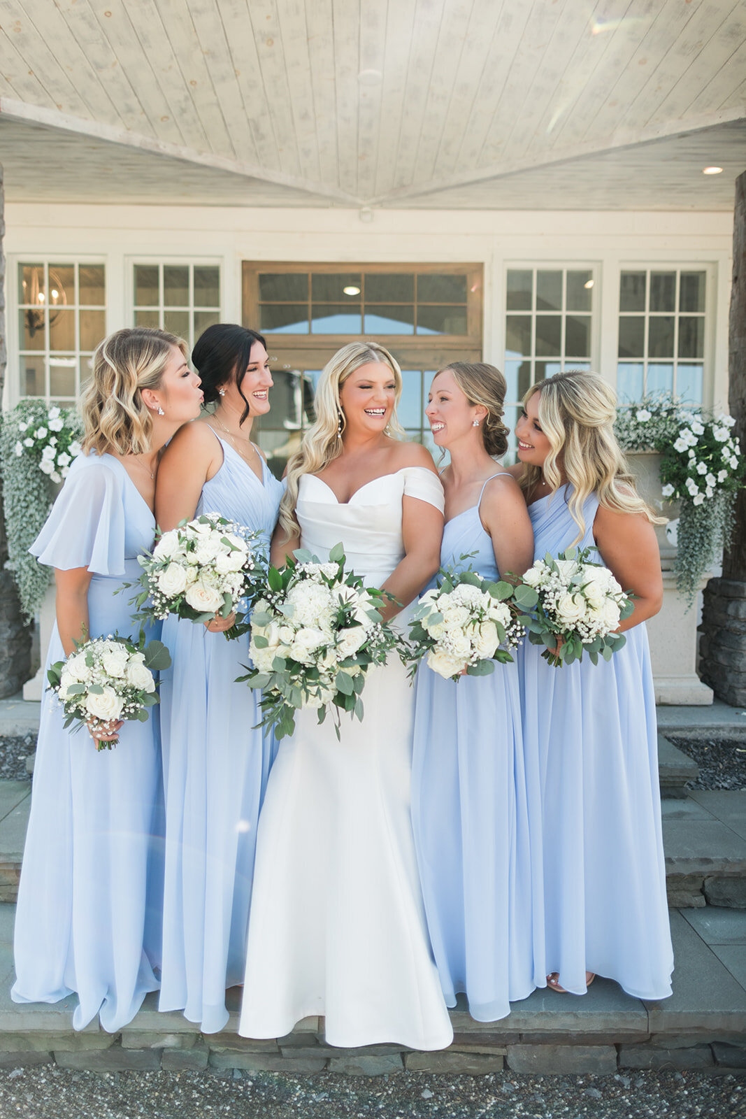 Bridesmaids-bride-blue-dress-bright