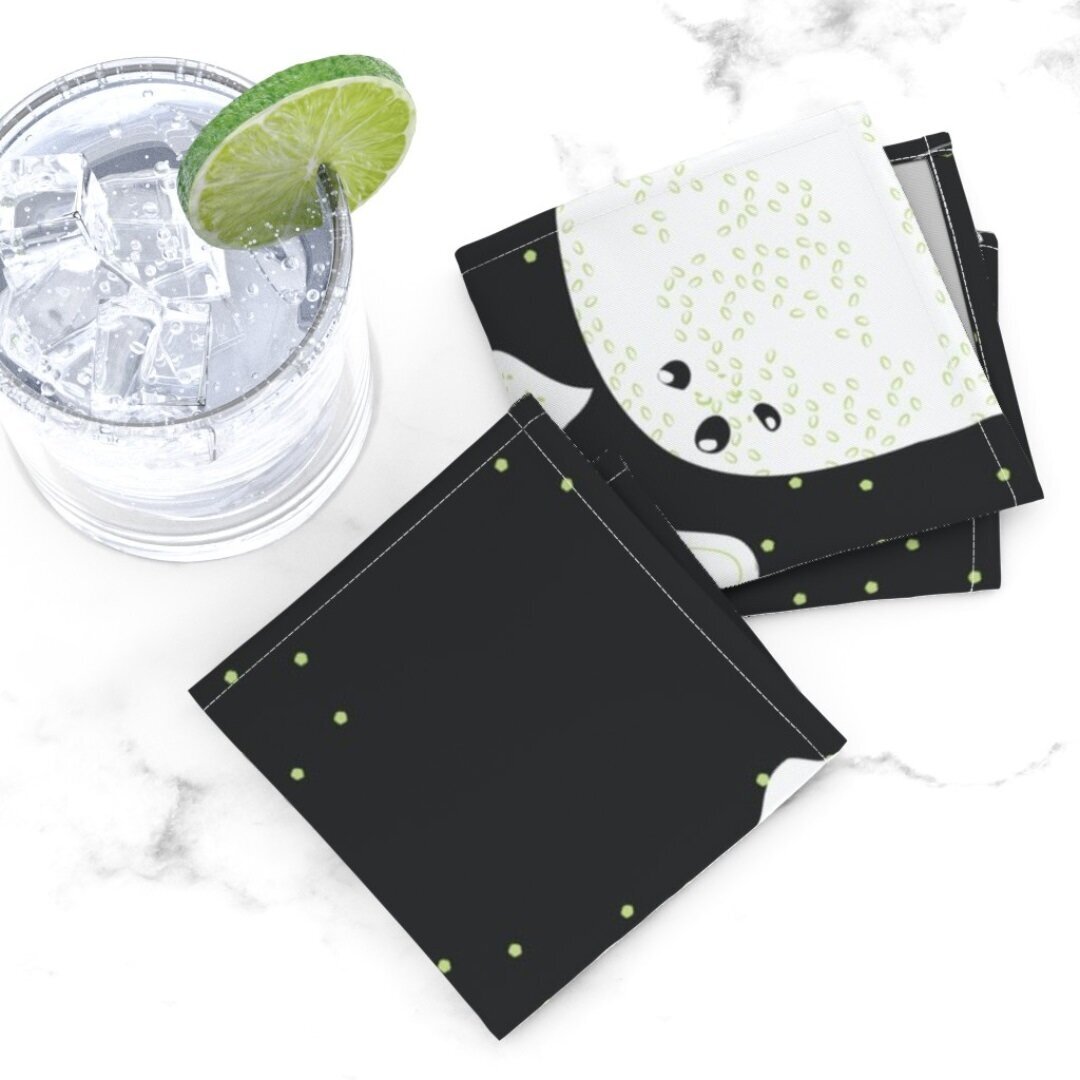 black and white patterned cocktail napkins