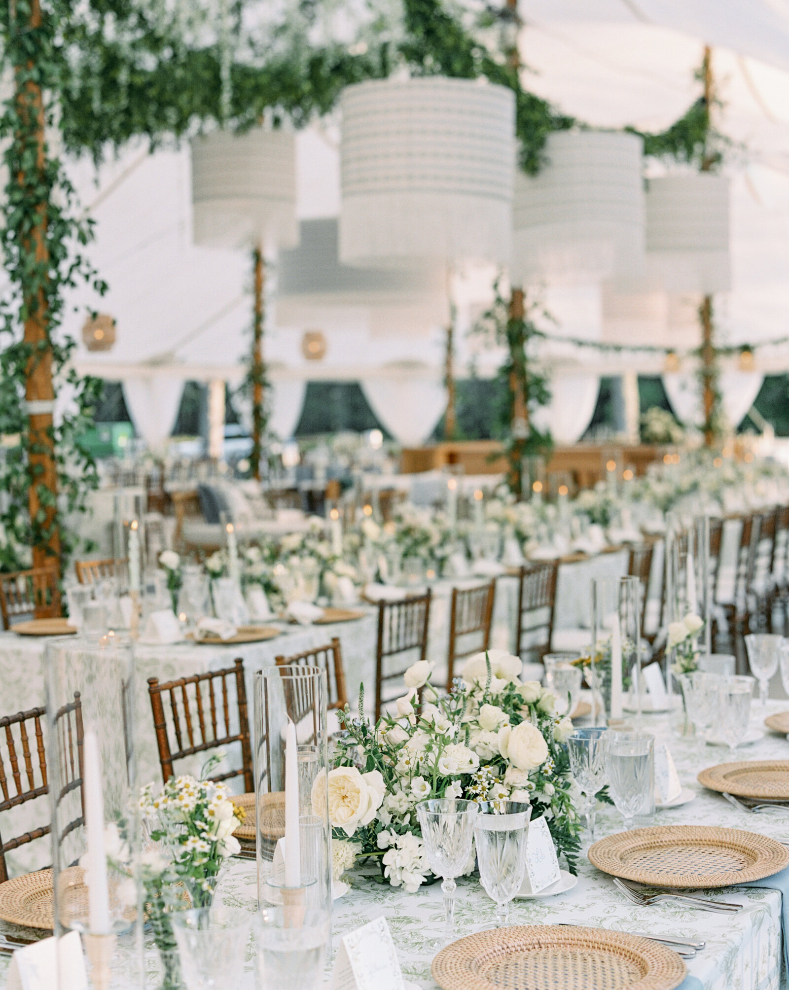 Immersive and Luxury Private Estate and Tented Wedding with Blue, Green and White Color Palette-20