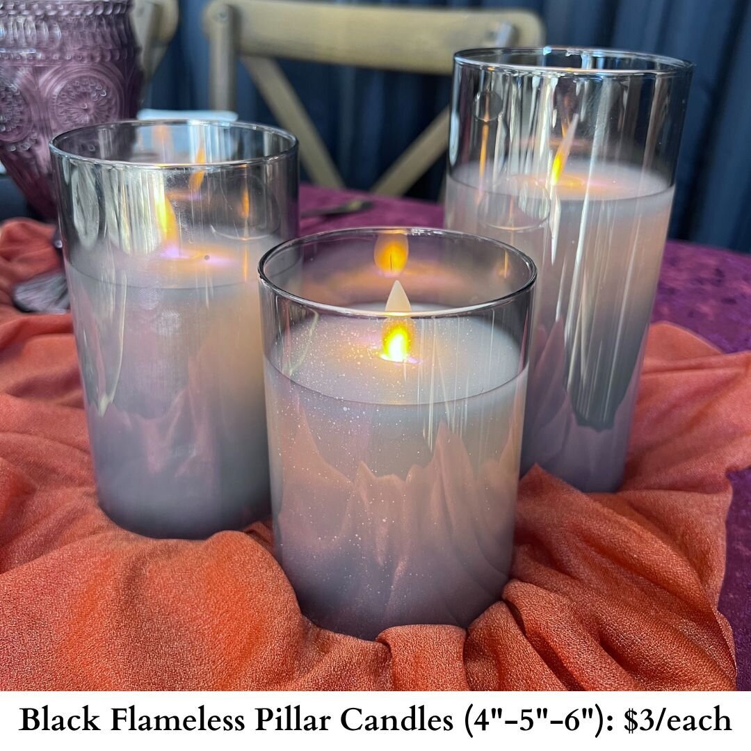 Black Flameless Pillar Candles-899