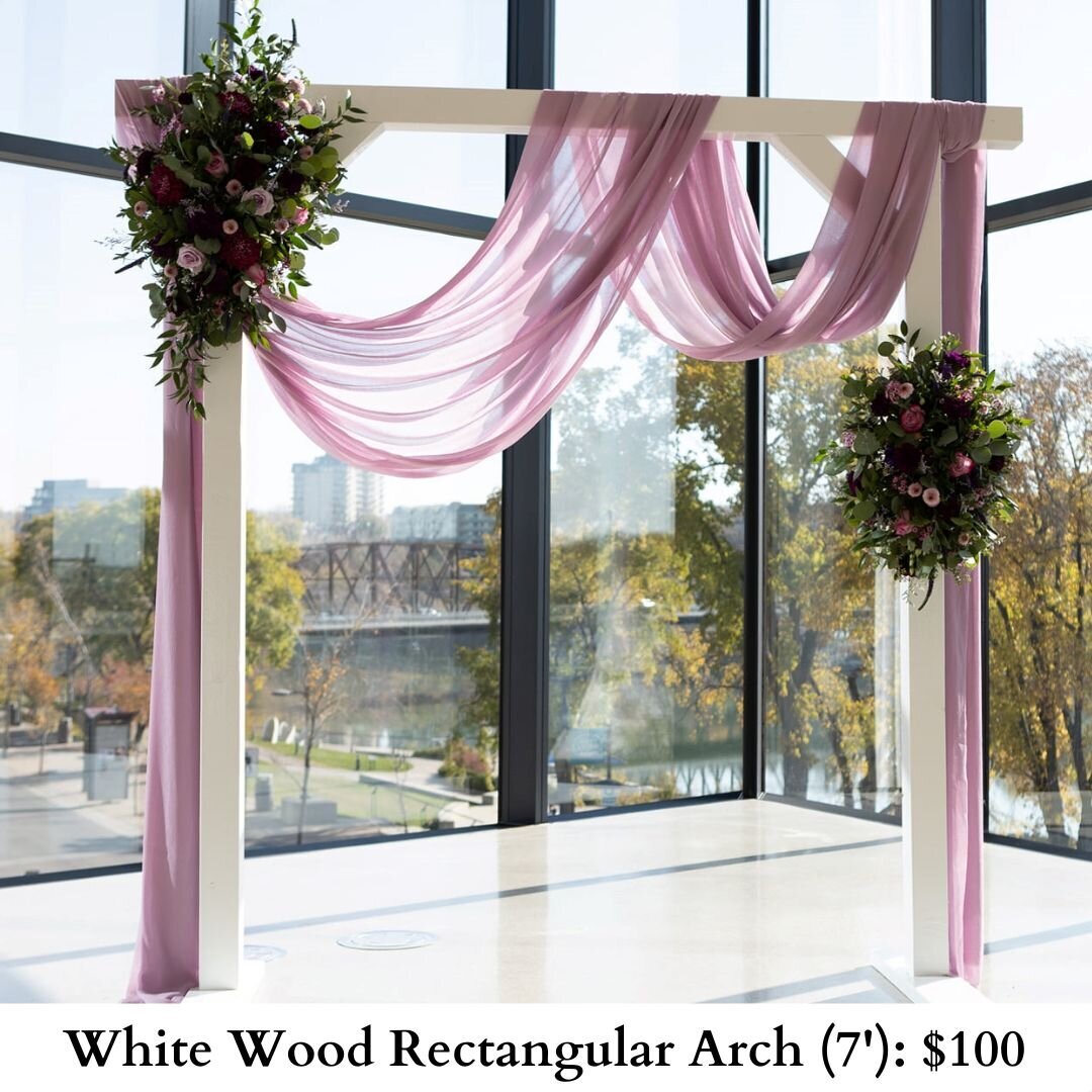 White Wood Rectangular Arch-869