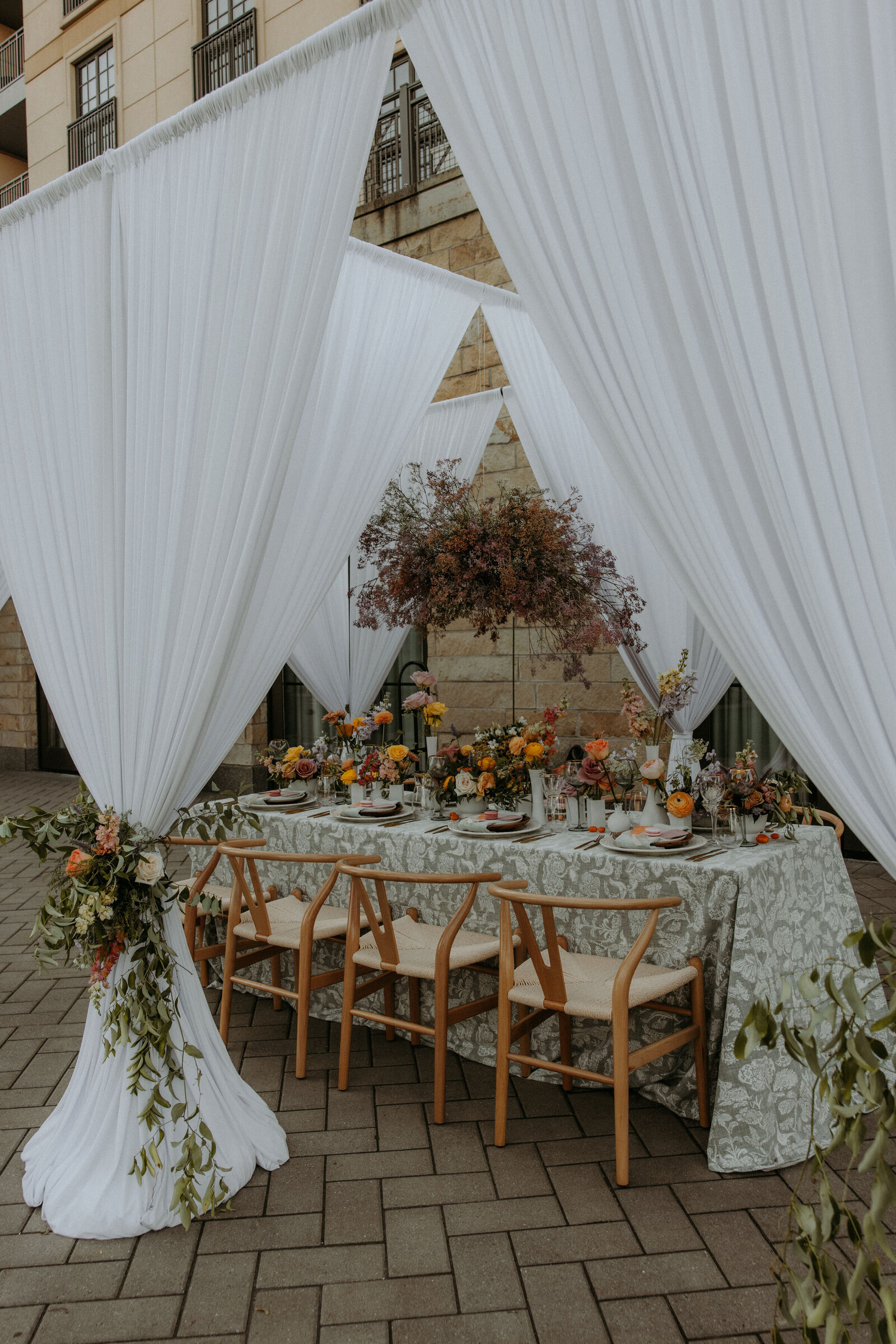 Tent draping and lighting