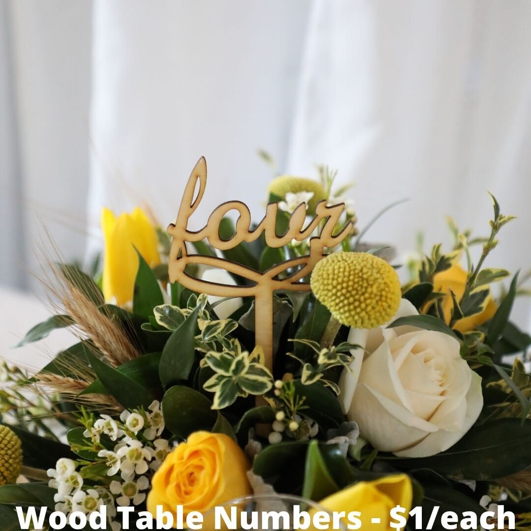 wood table numbers