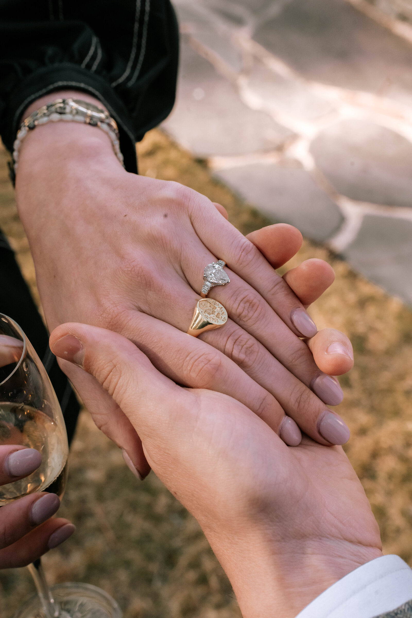 engagement ring detail photo