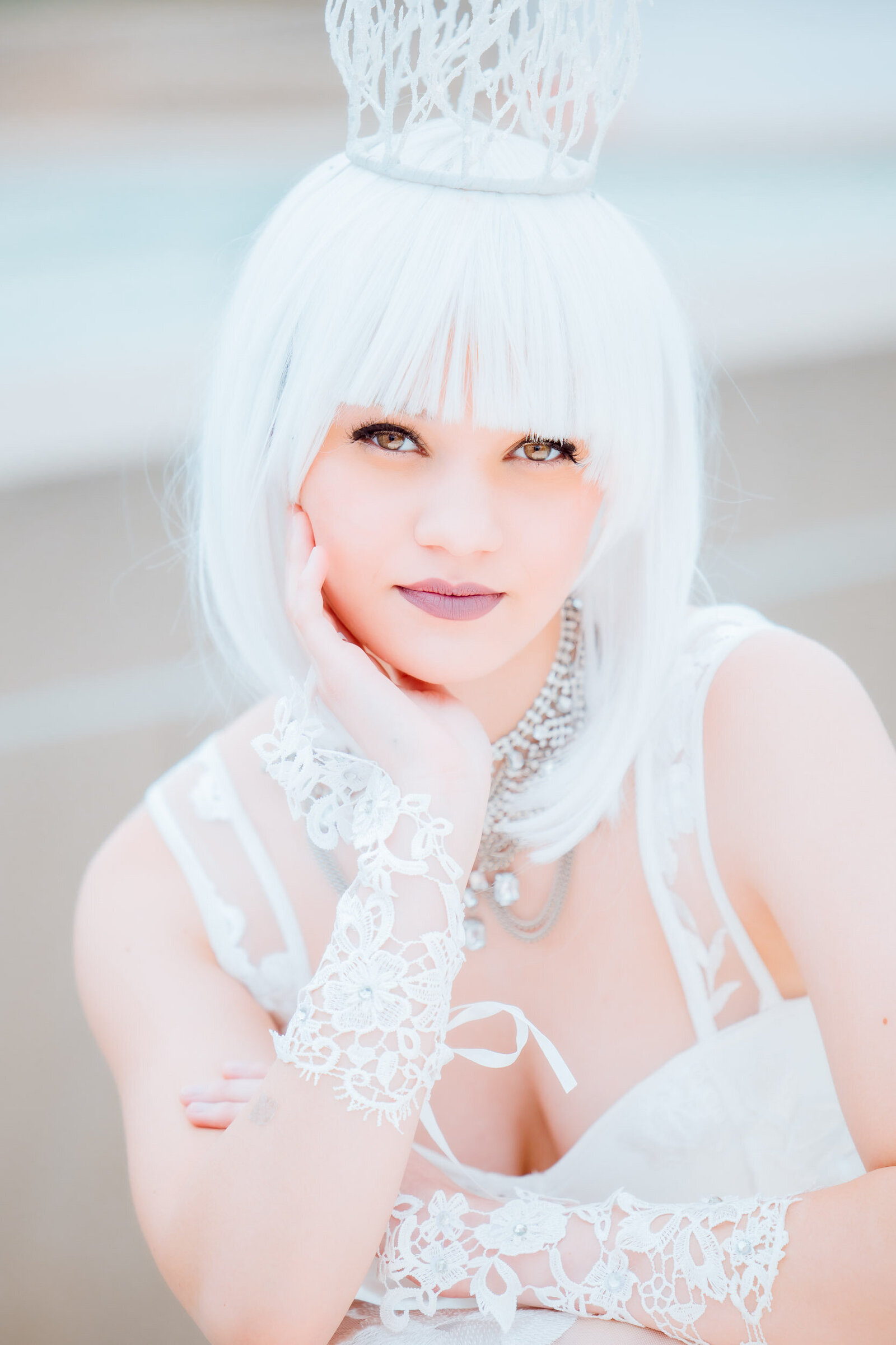 senior girl with snow queen outfit in kansas city MO