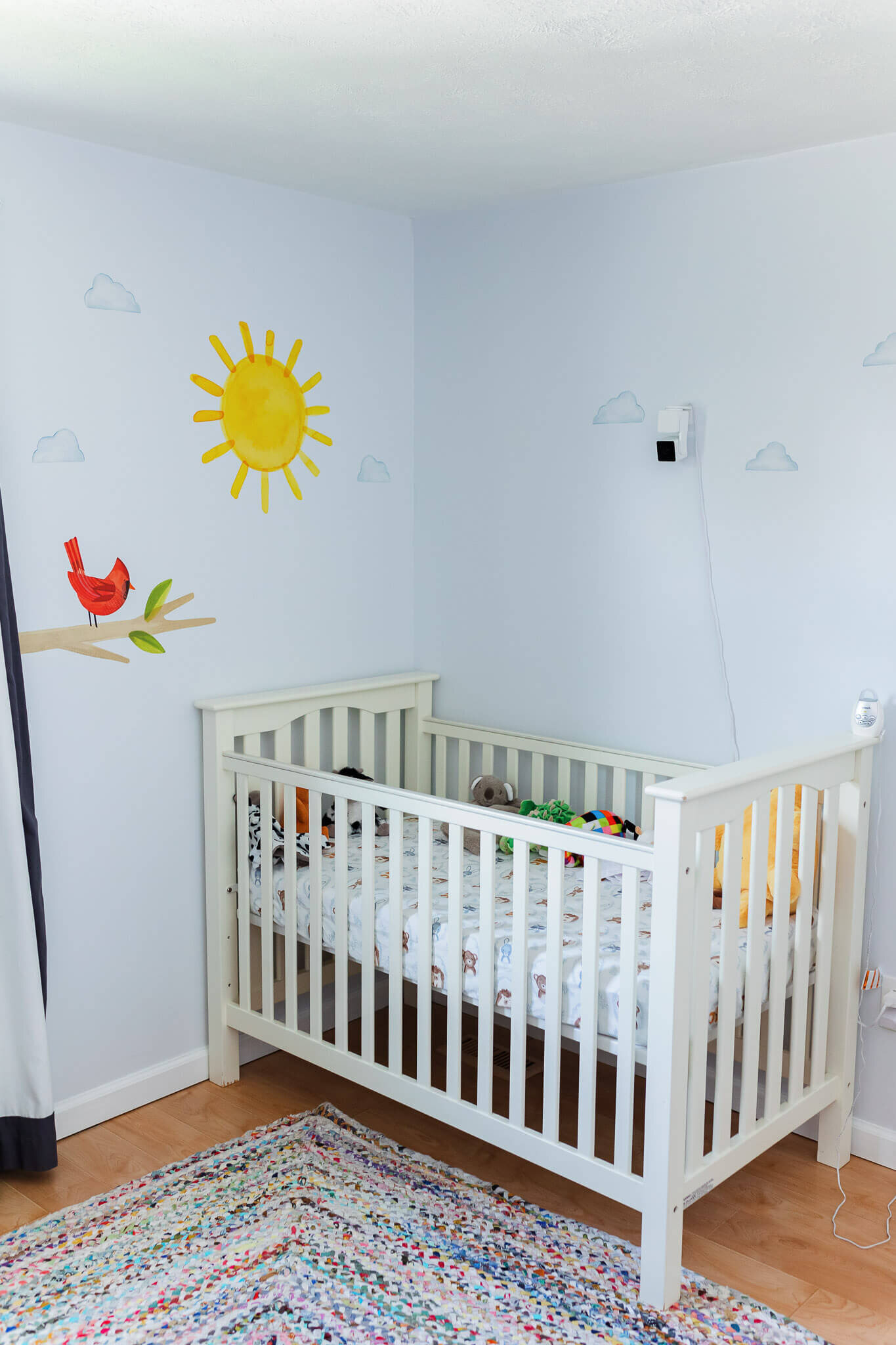 A crib in a newborn's nursery.