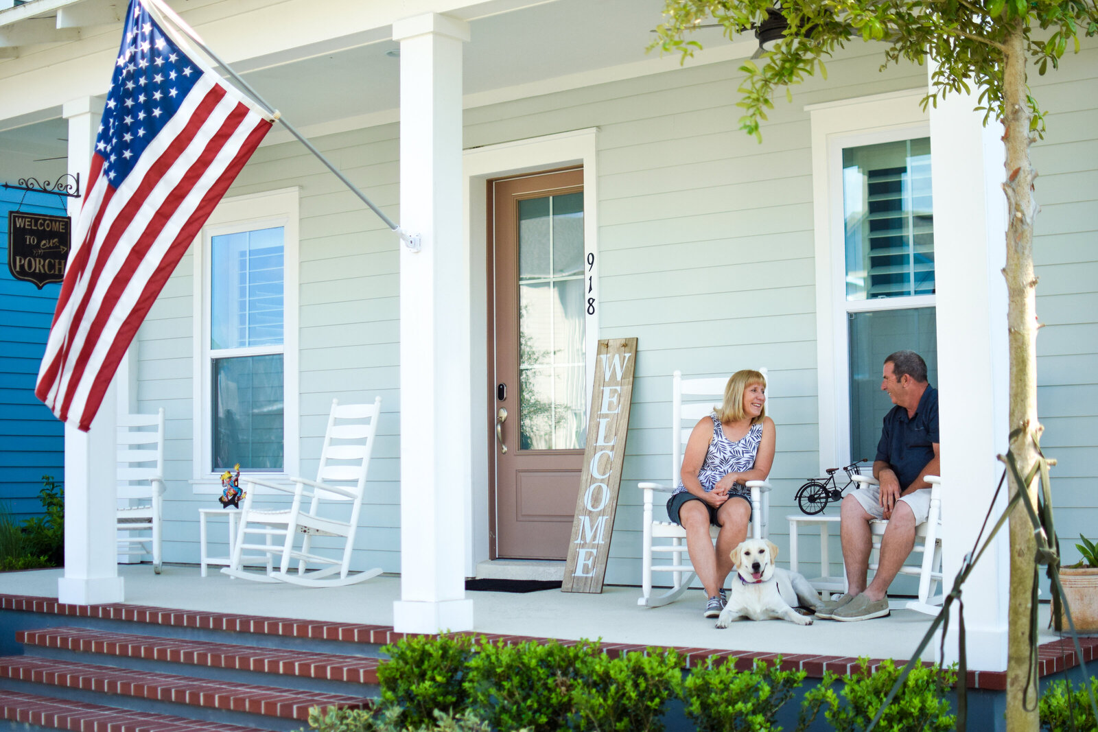 Yellow Labrador Retriever Front Porch Project Oakland Florida