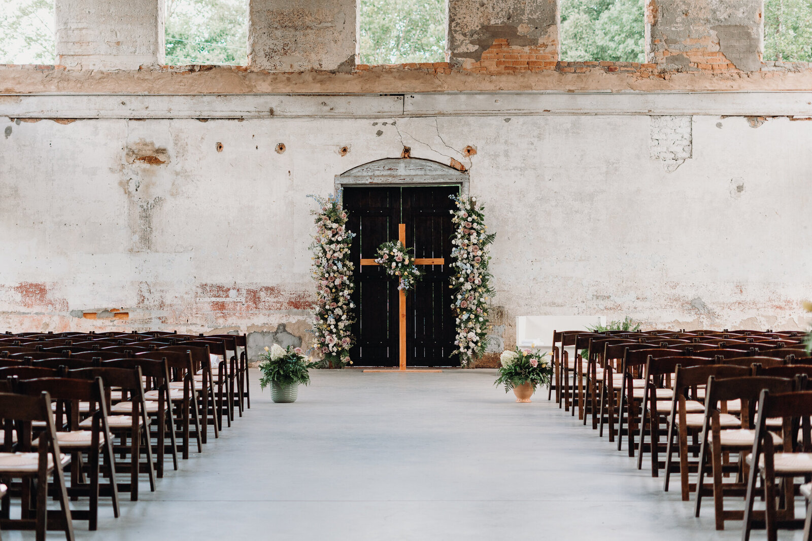 Wedding ceremony at Providence Cotton Mill