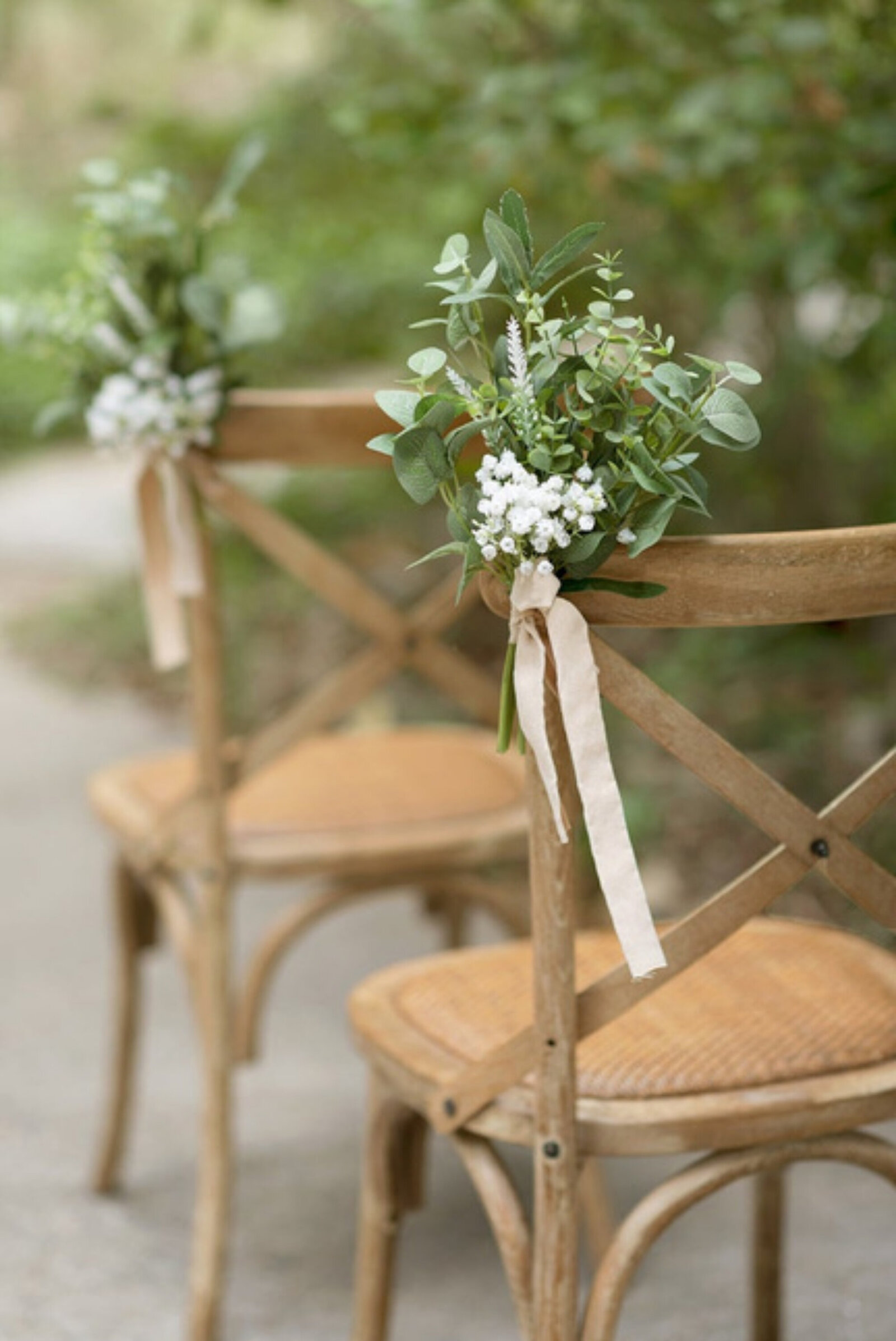 1st Chairs in Aisle Flower Decor