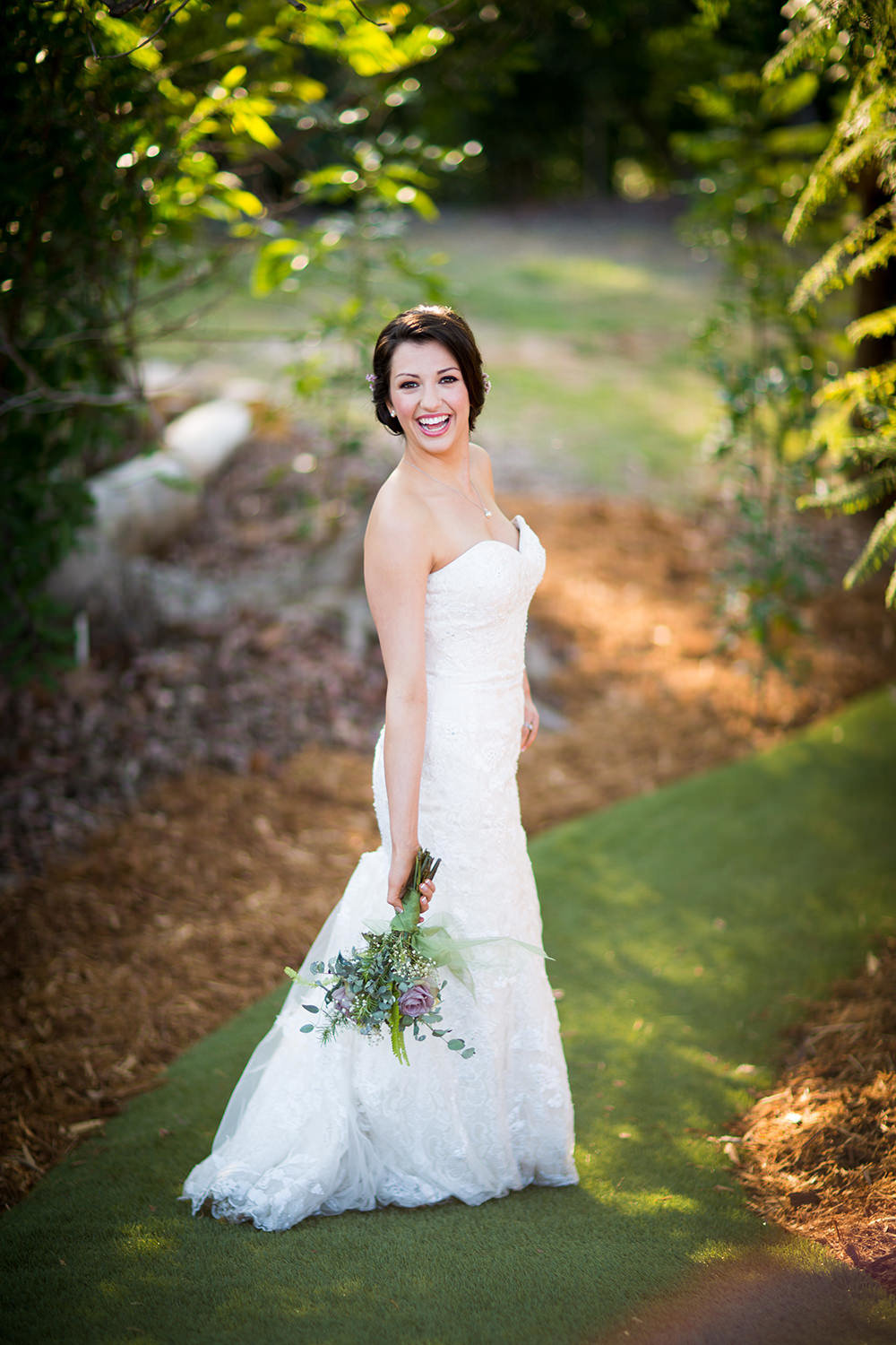 bride laughing at camera