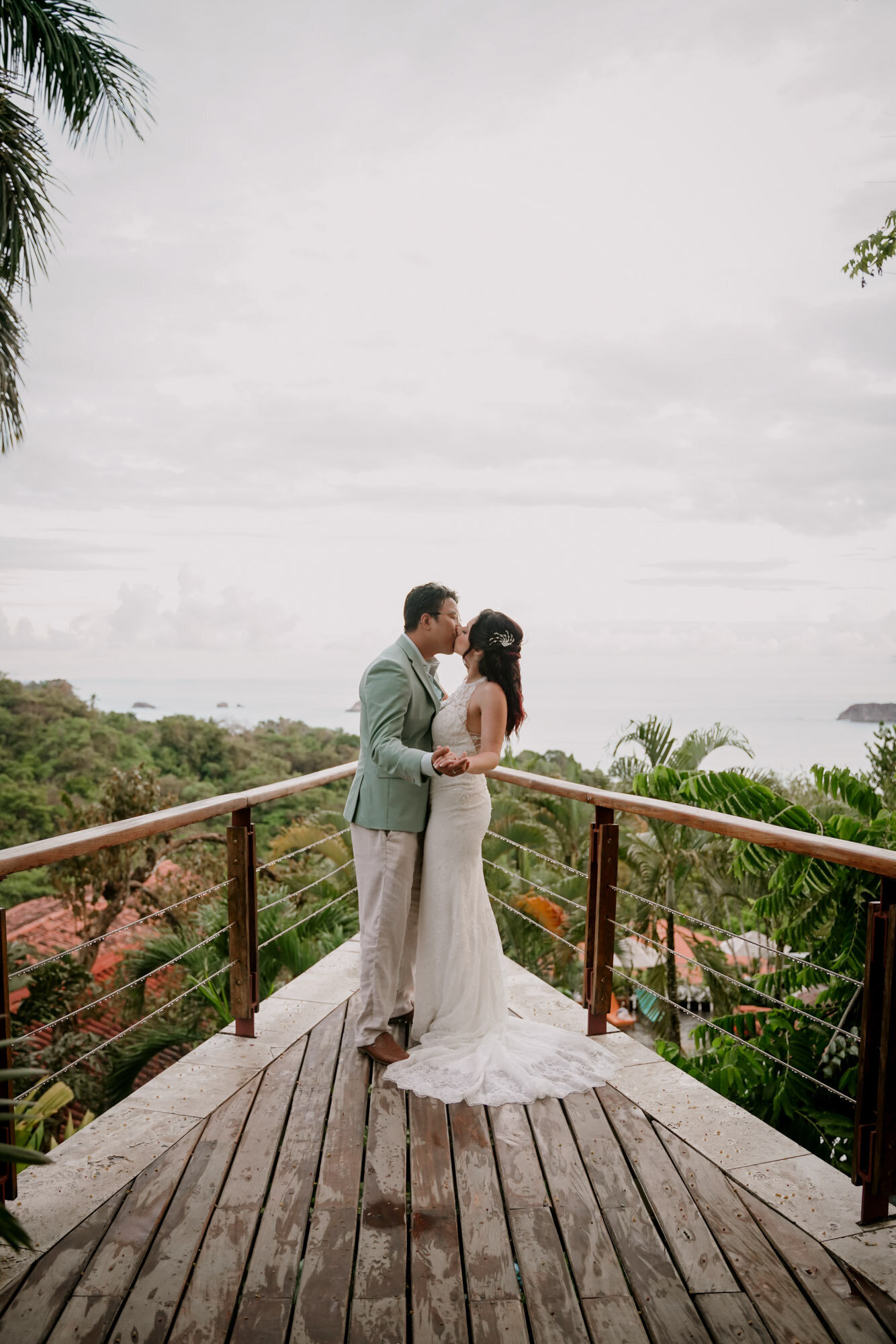 couple standing on deck in Costa Rica