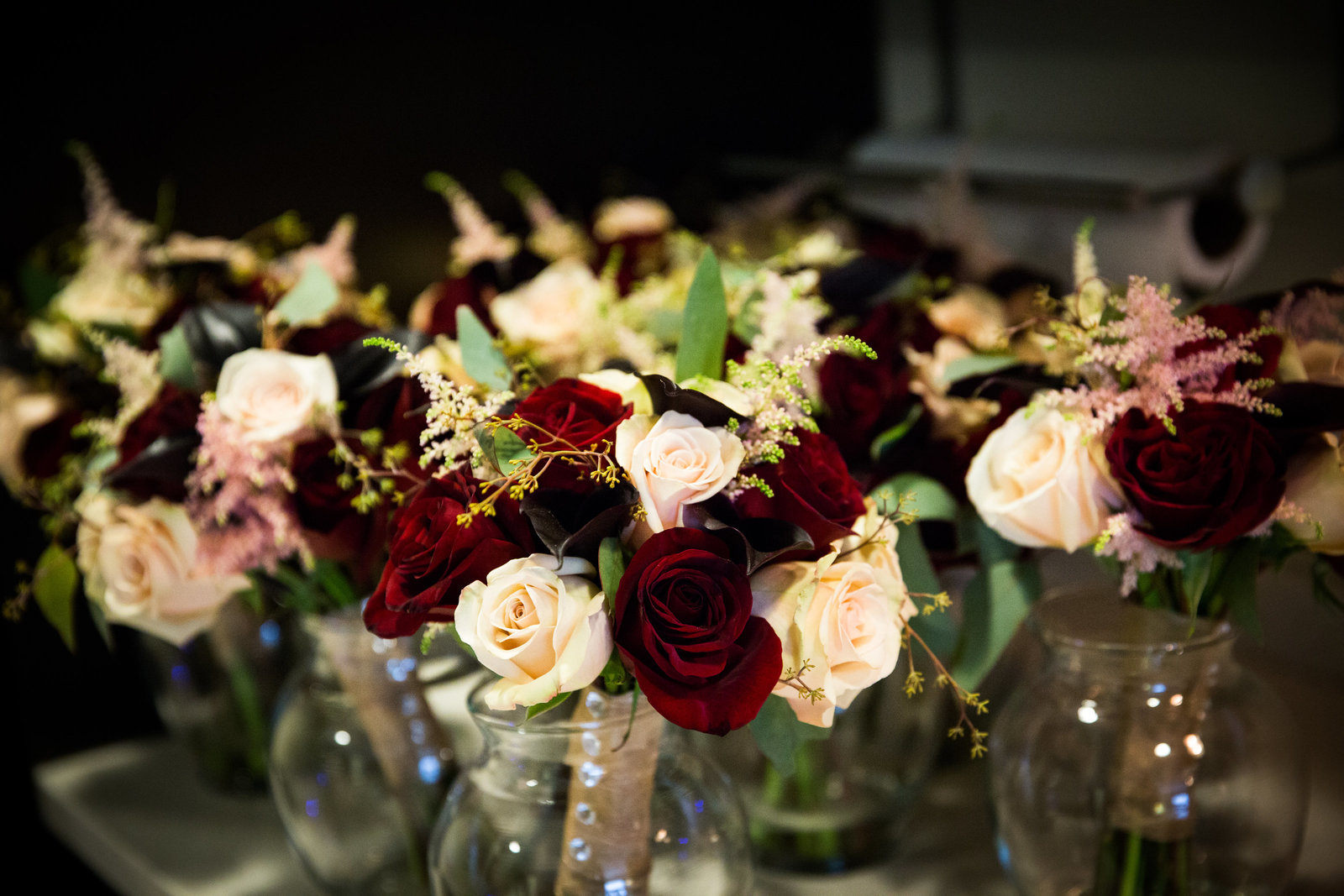 Florals by Carl Alan Floral Design for wedding reception at Vie  photo by Greg Davenport Photography