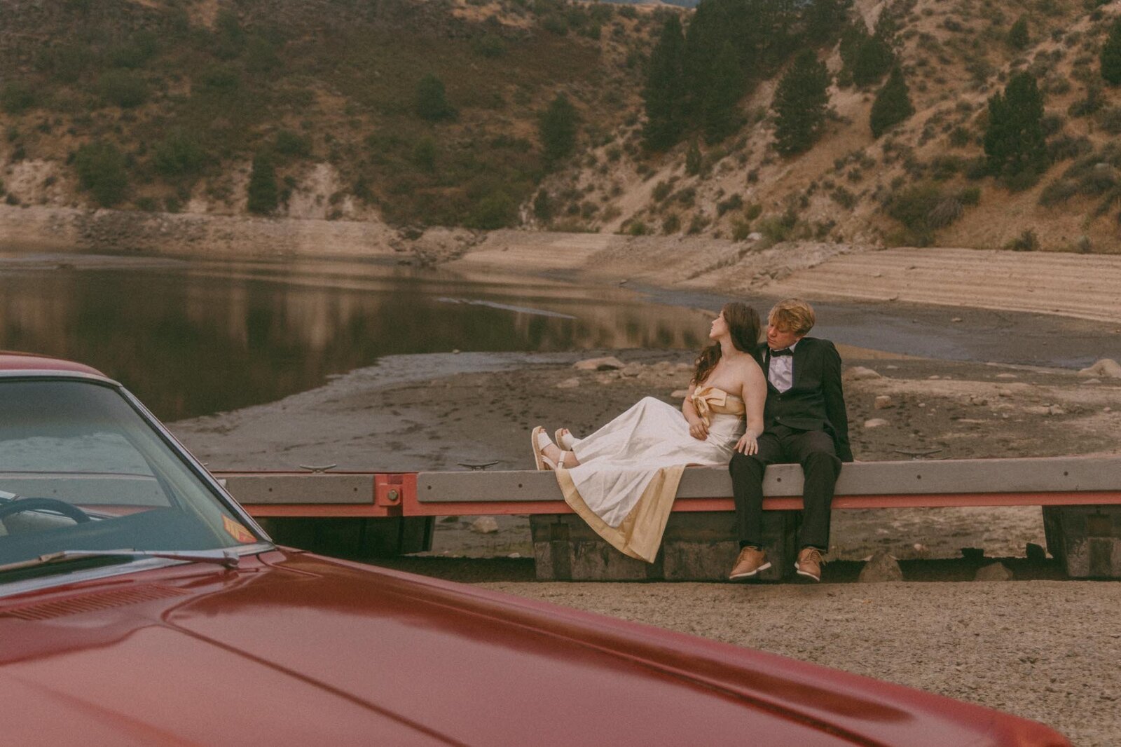 Scenic engagement photo in Boise Idaho foothills