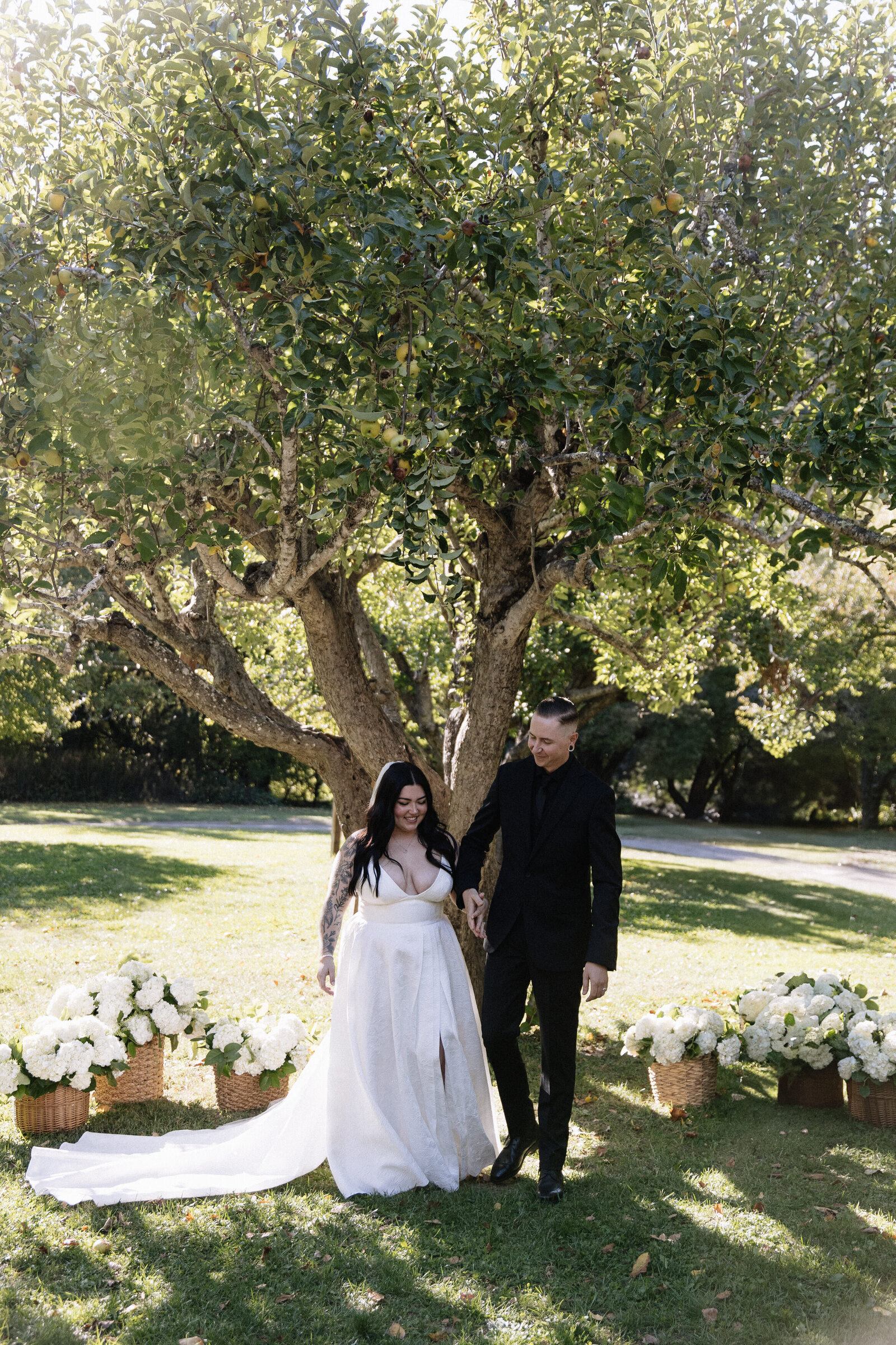 Bride and groom leave ceremony together by wedding photographer Northern California, Erica Rochelle Photography