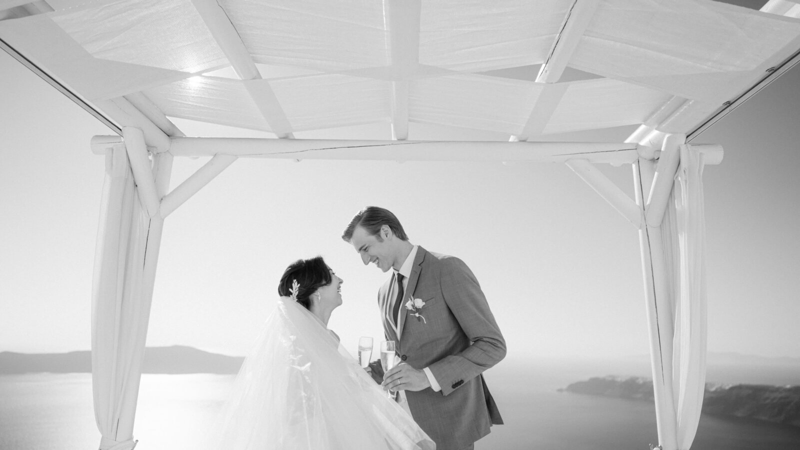 modern Minimalist for intimate wedding in santorini Greece