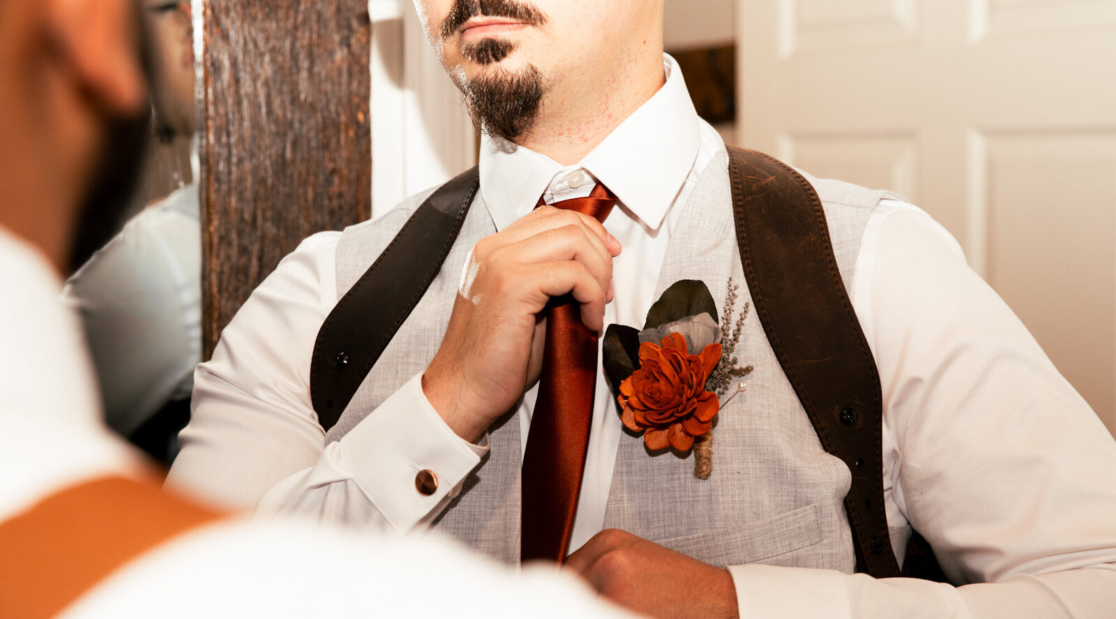 groom floral photo