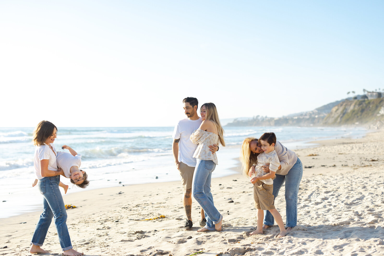 Family on beach